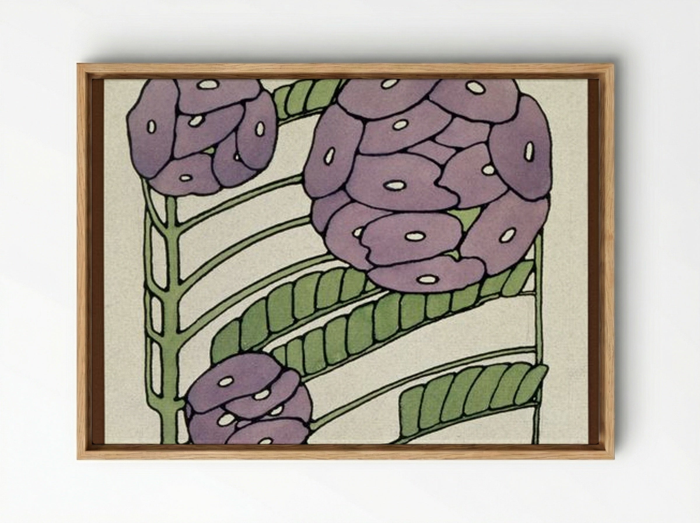 Purple Stylized Floral - Hannah Borger Overbeck - Framed Canvas Wood