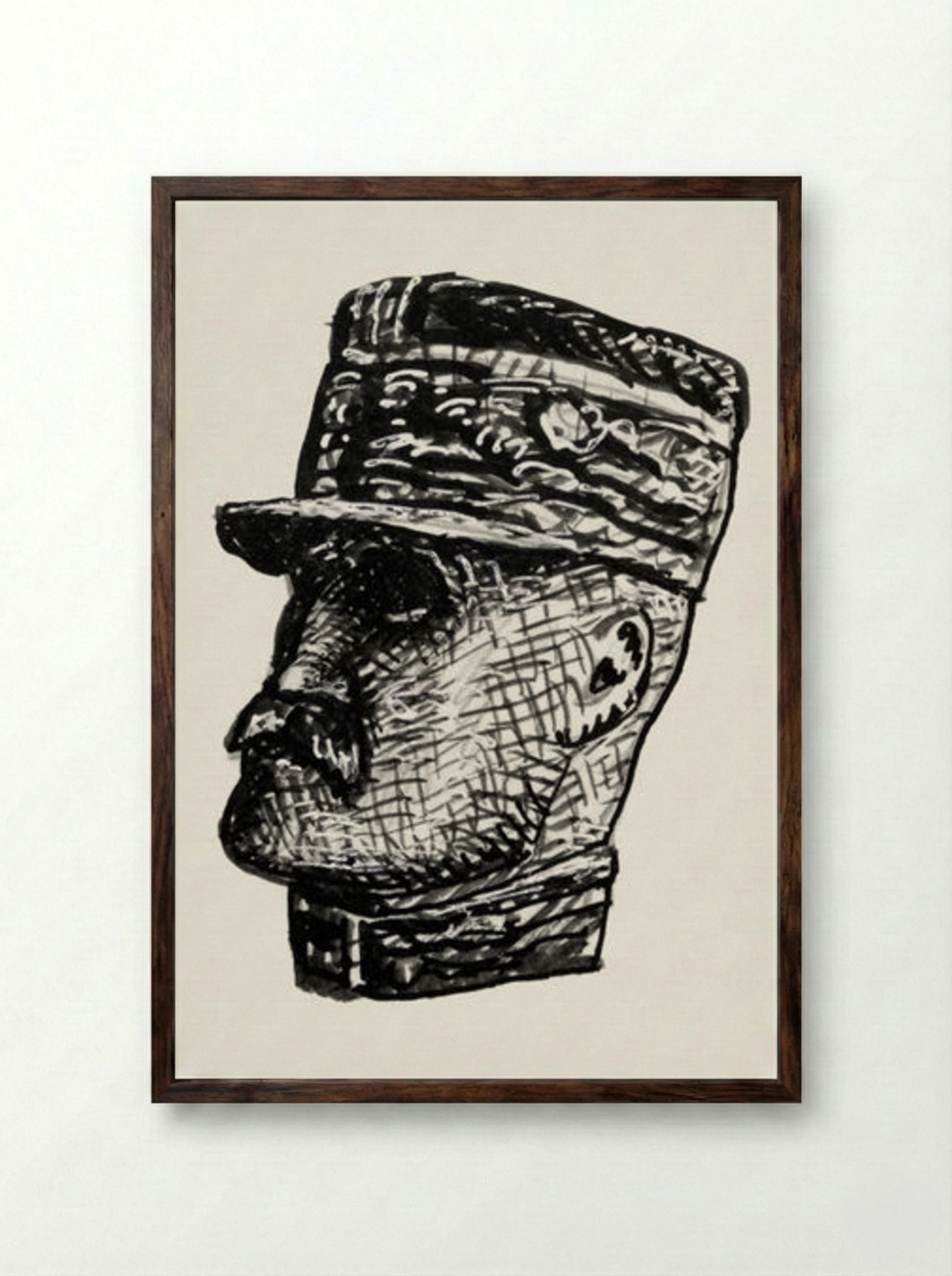 Portrait of Ferdinand Foch - Leo Gestel - Framed Print Dark Wood
