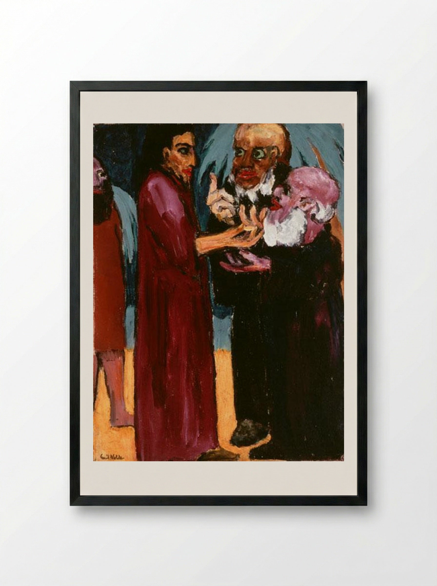 The Tribute Money - Emil Nolde - Framed Print Black