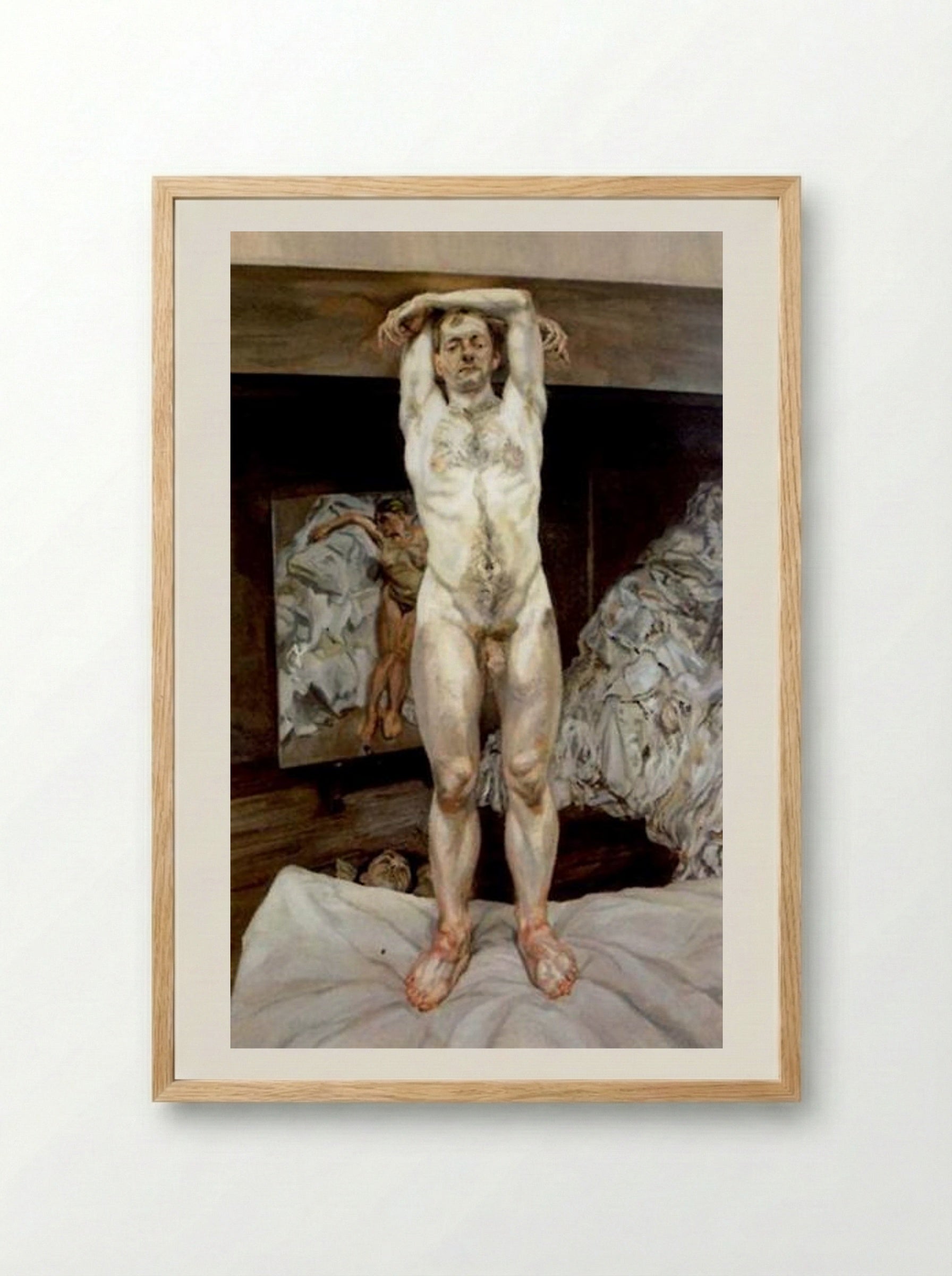 Two Men in the Studio (Lucian Freud) - Lucian Freud - Framed Print Wood