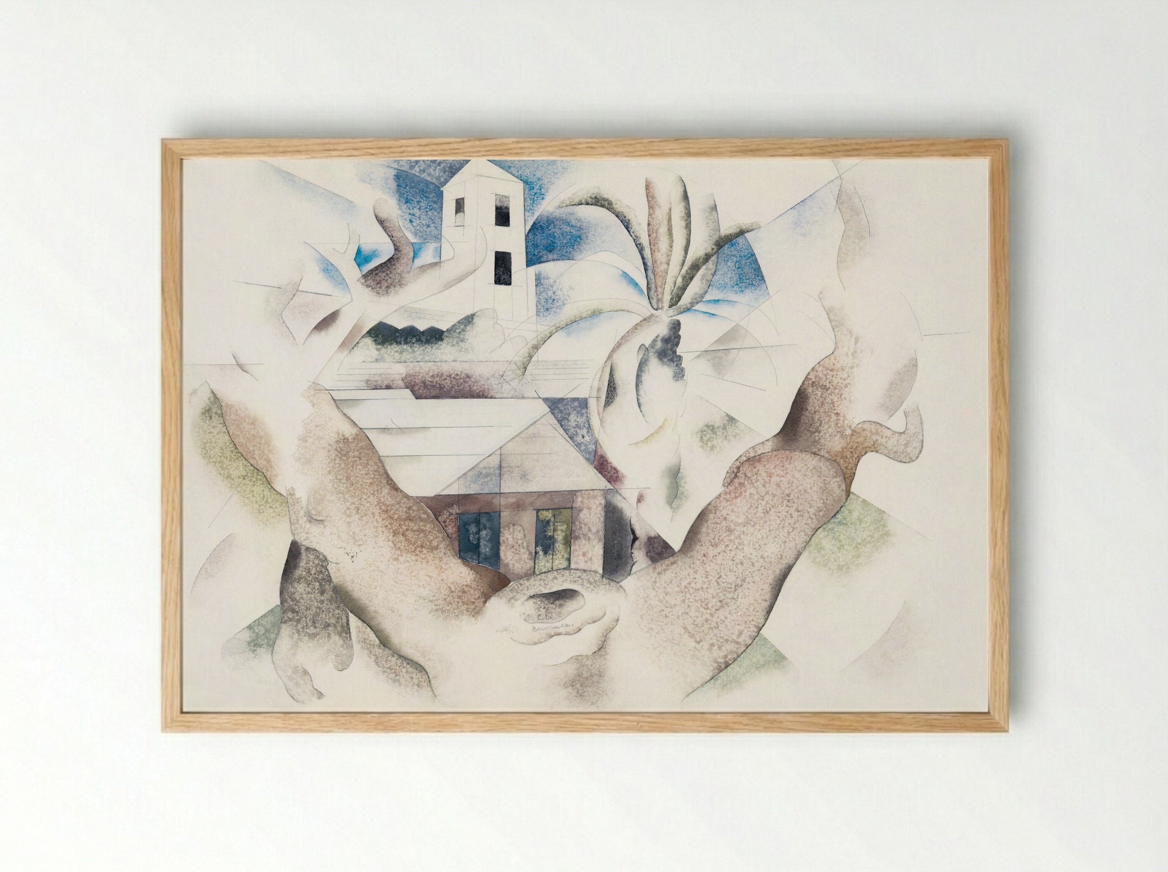 Bermuda No. 1, Tree and House - Charles Demuth - Framed Print Wood