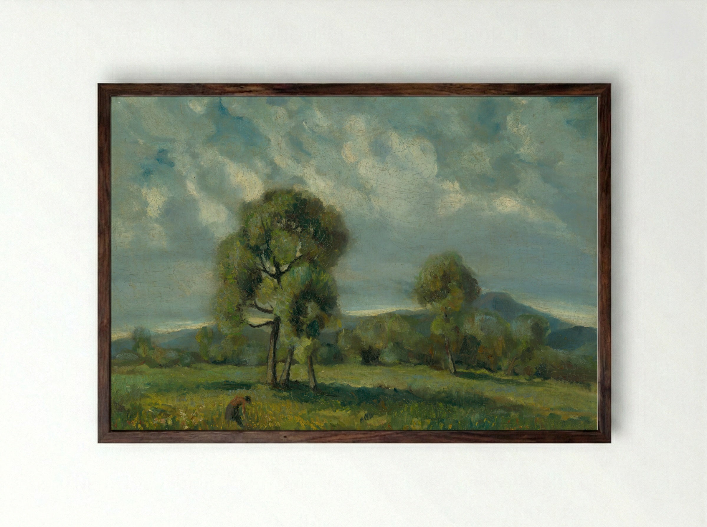 Liptov Landscape with Trees - Zolo Palugyay - Framed Print Dark Wood