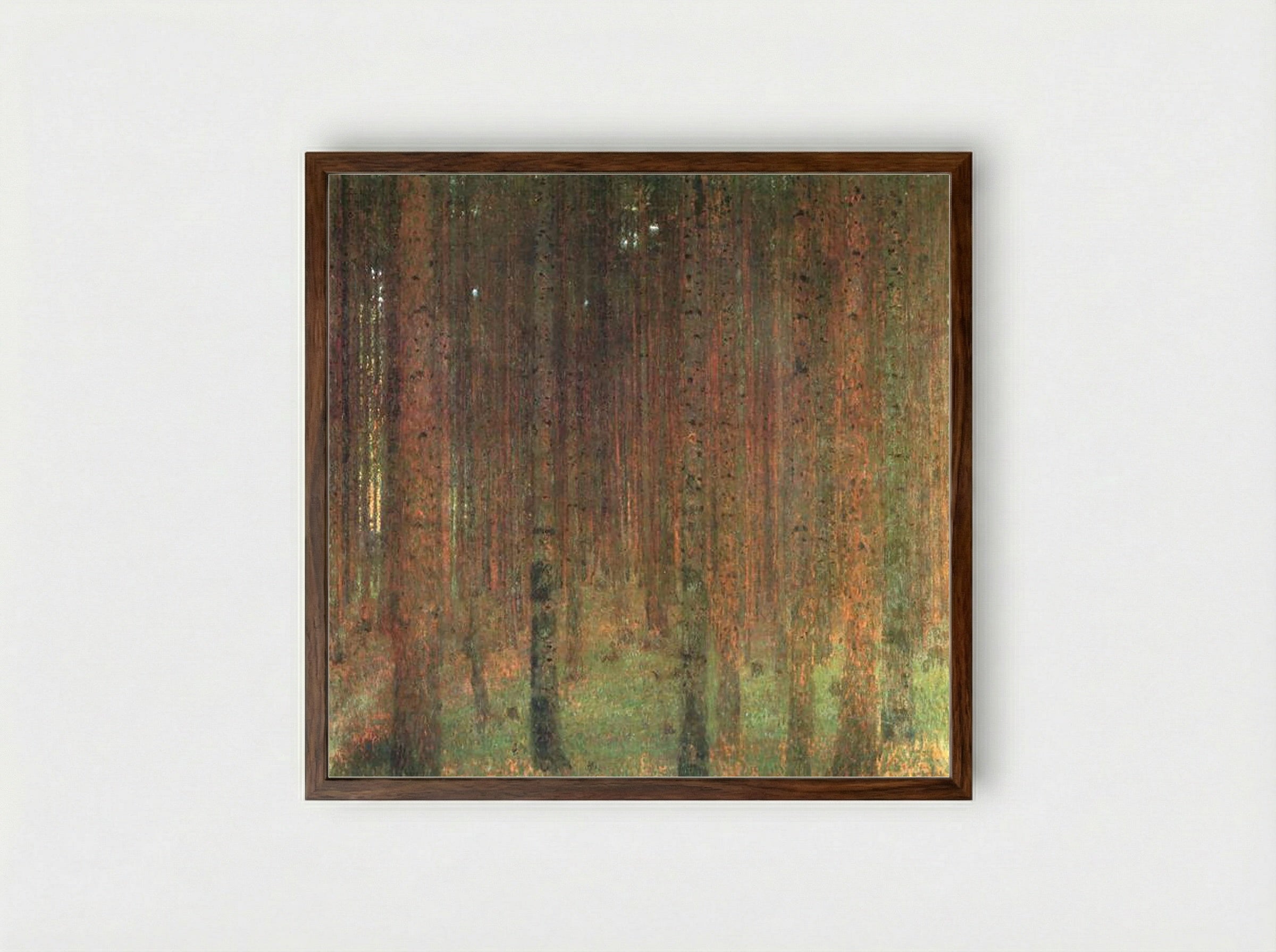 Pine Forest II - Gustav Klimt - Framed Print Dark Wood