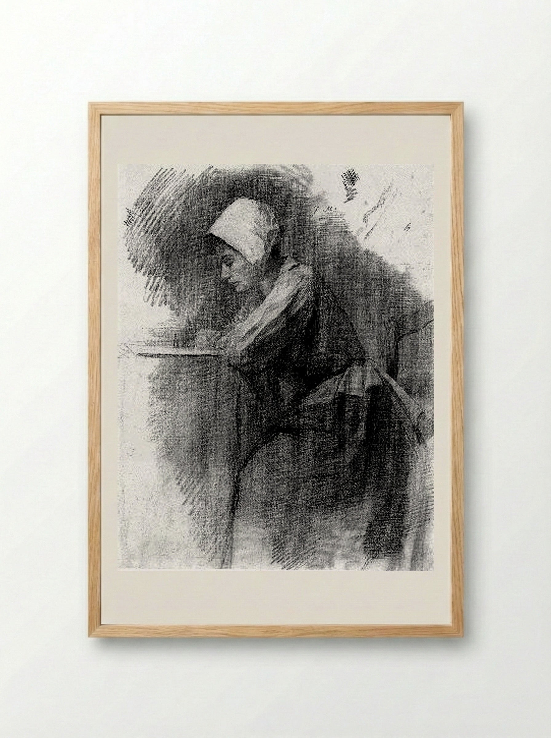 Girl Writing (Study) - Vincent van Gogh - Framed Print Wood