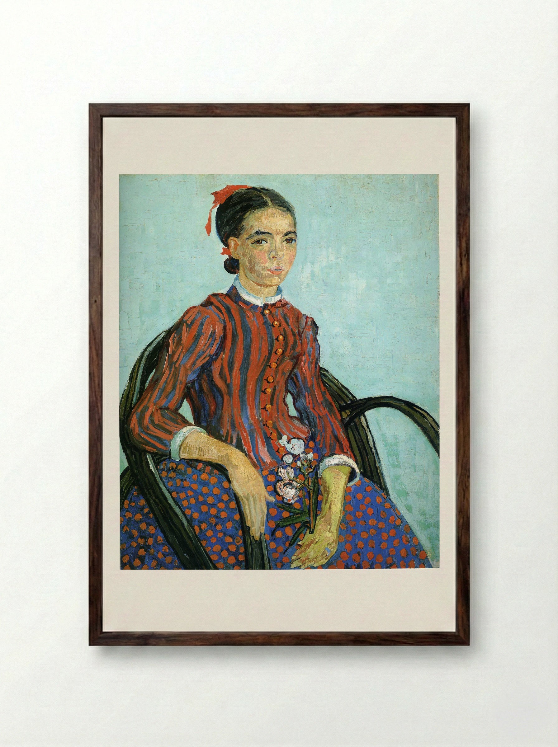 La Mousmé - Vincent van Gogh - Framed Print Dark Wood