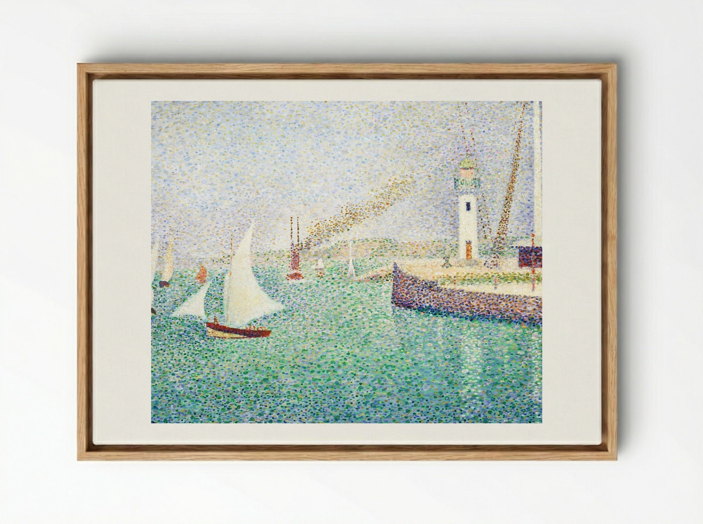 Entrance of The Port of Honfleur - Georges Seurat - Framed Canvas Wood