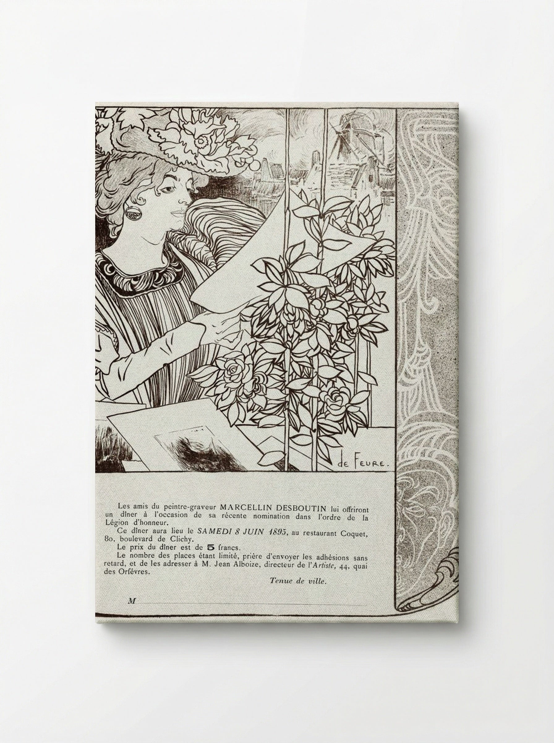 Invitation for a Dinner in Honour of Marcellin Desboutin - Georges de Feure - Canvas