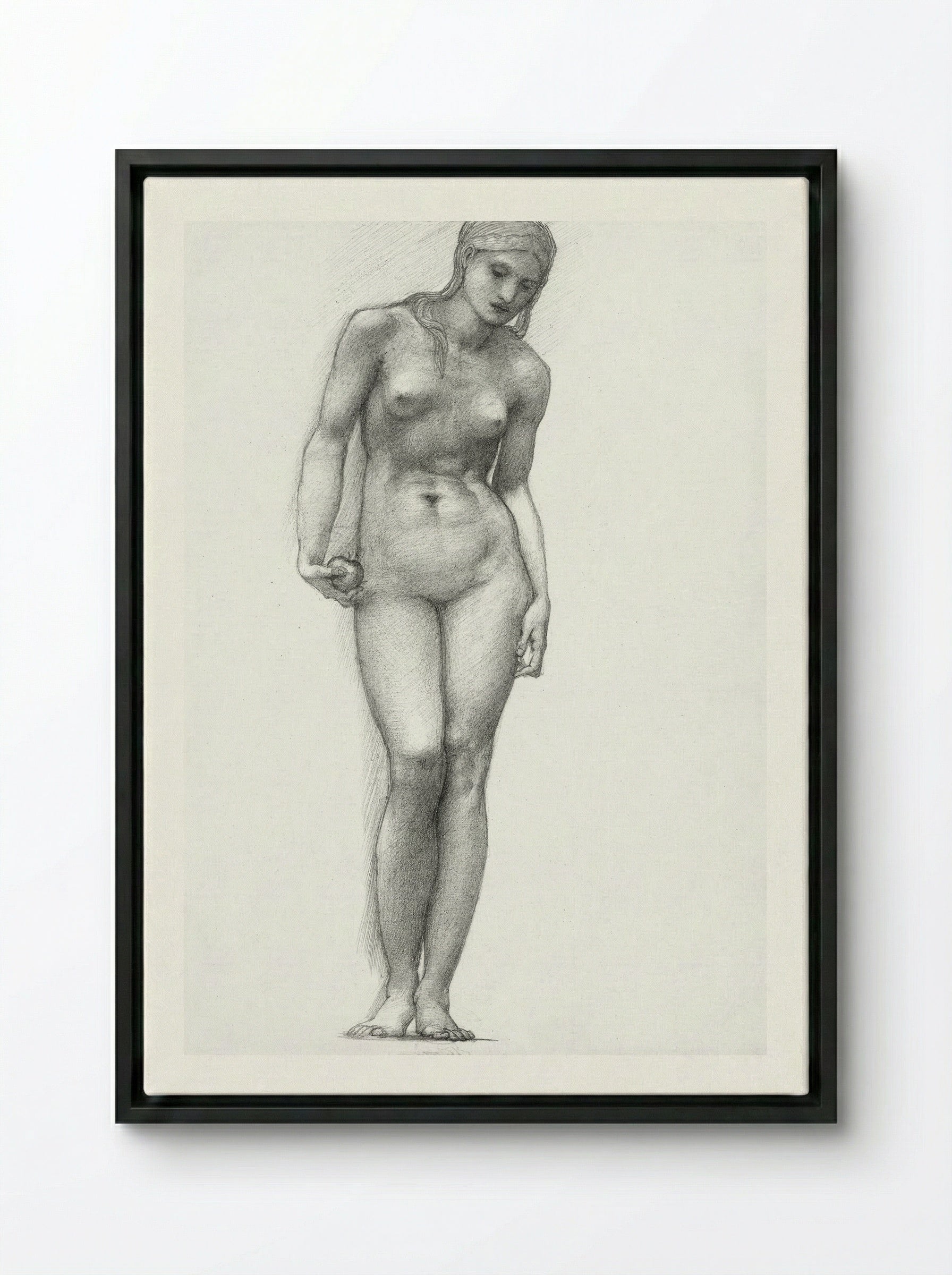 Venus with Golden Apple - Edward Burne-Jones - Framed Canvas Black