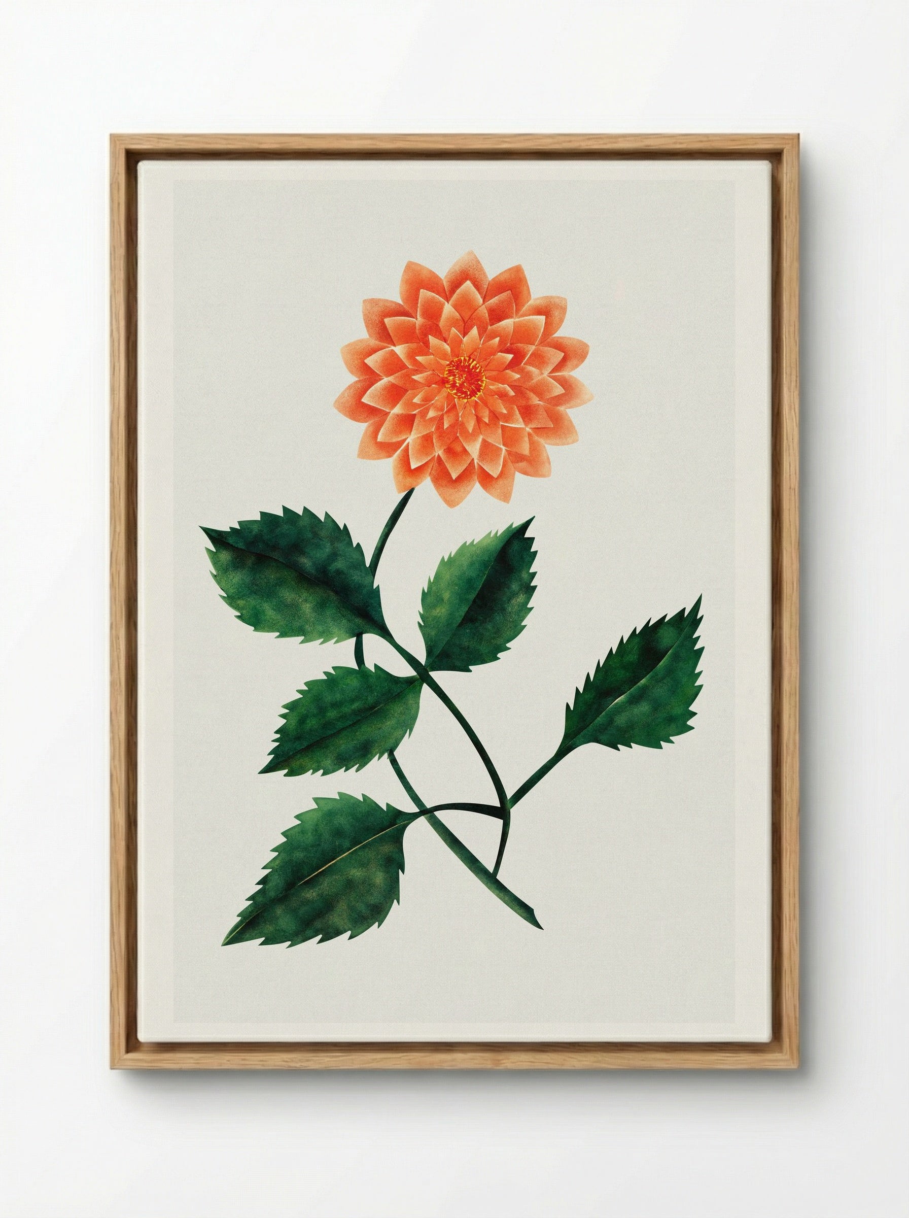 Dahlia - Mary Altha Nims - Framed Canvas Wood