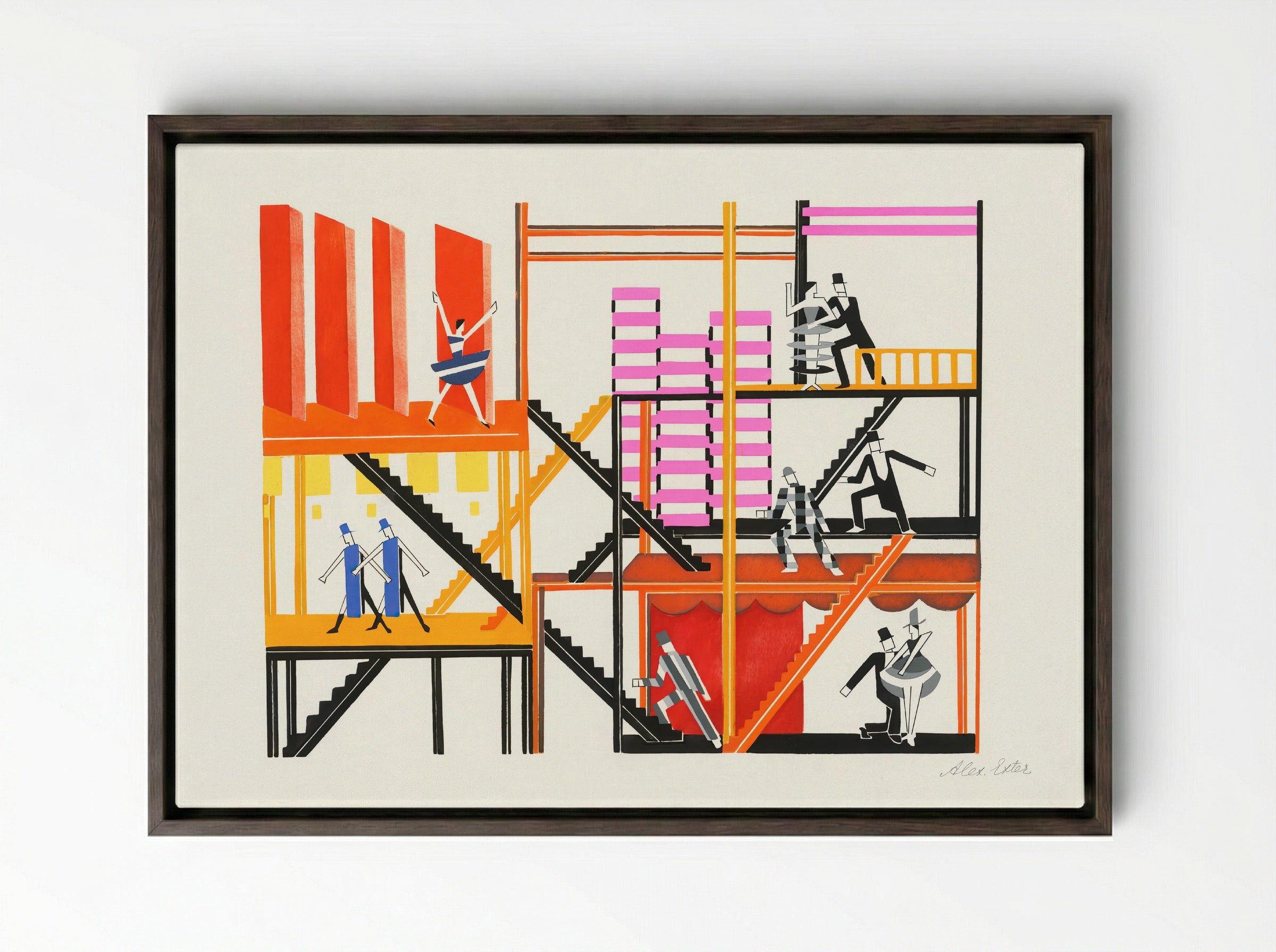 Maquettes de théâtre I-XV - Alexandra Exter - Framed Canvas Dark Wood