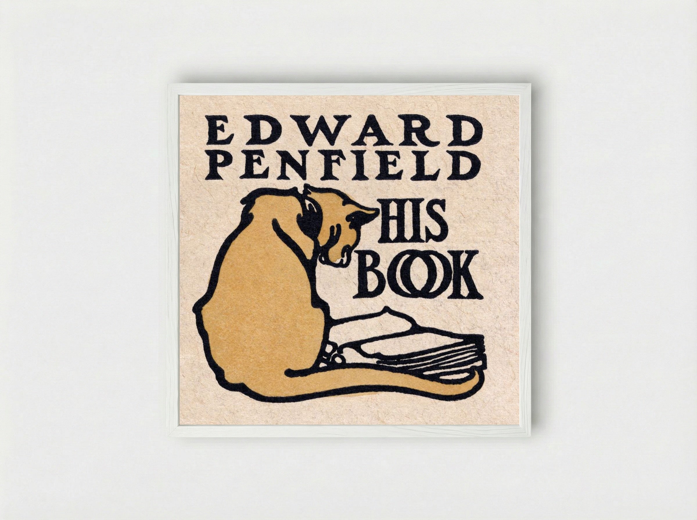 His Book - Edward Penfield - Framed Print White