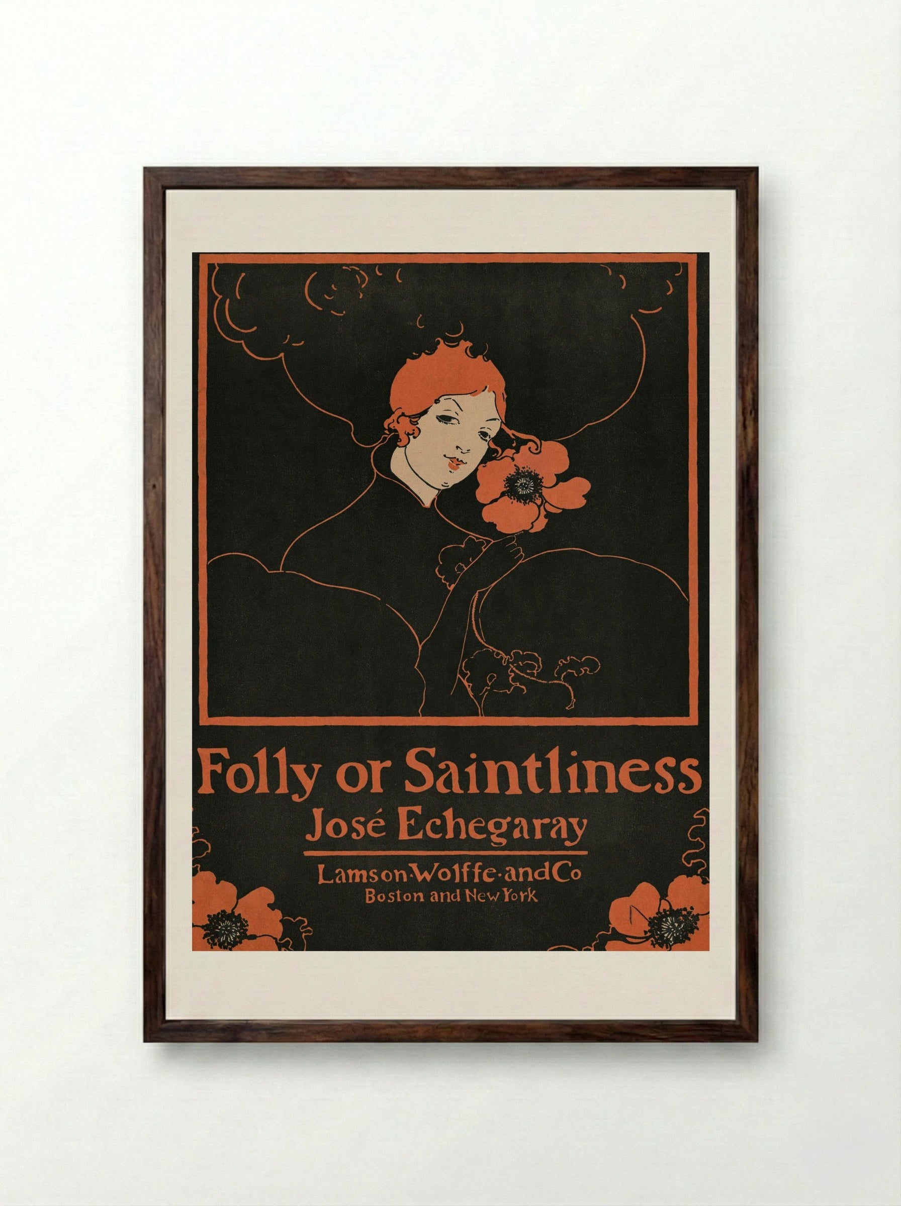 Folly or Saintliness - Ethel Reed - Framed Print Dark Wood