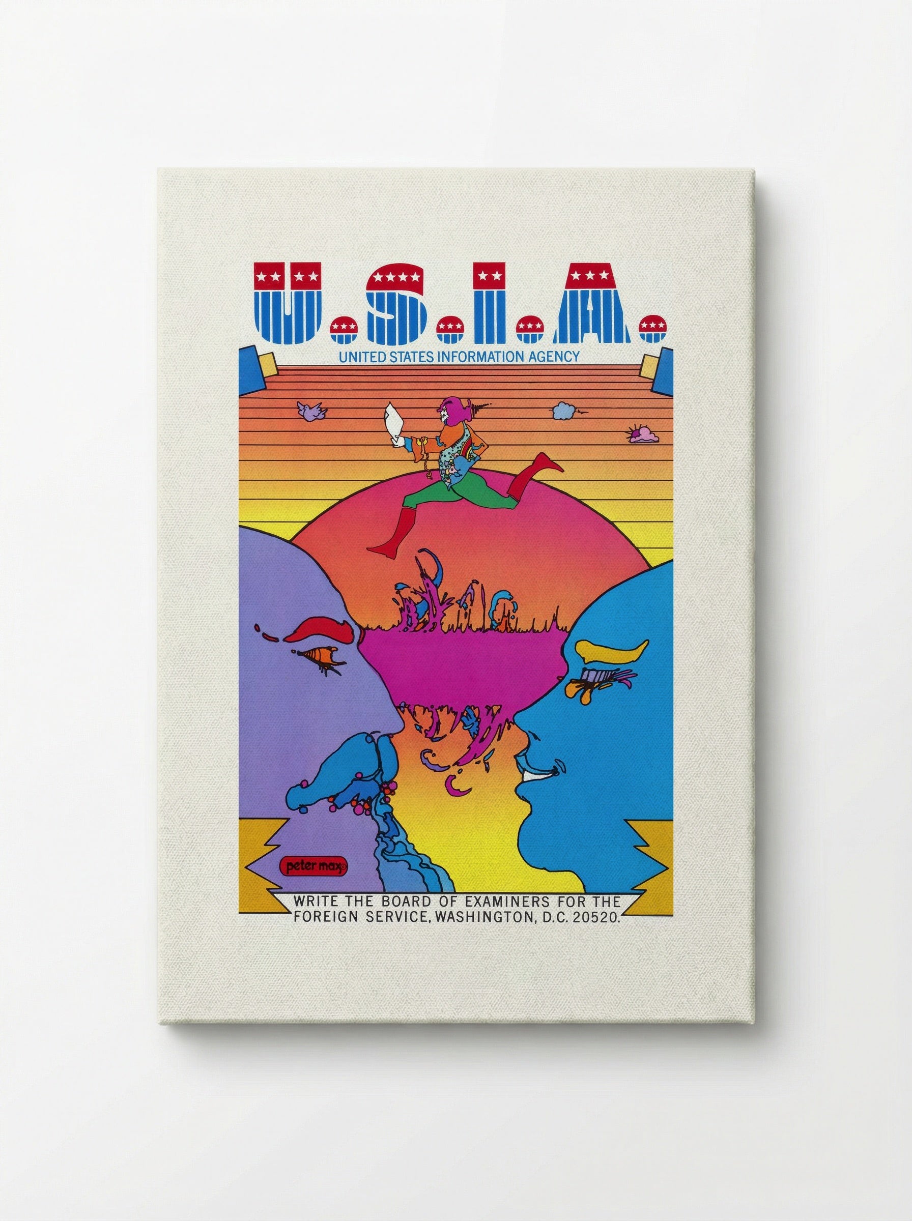 U.S.I.A. United States Information Agency Poster - Peter Max - Canvas