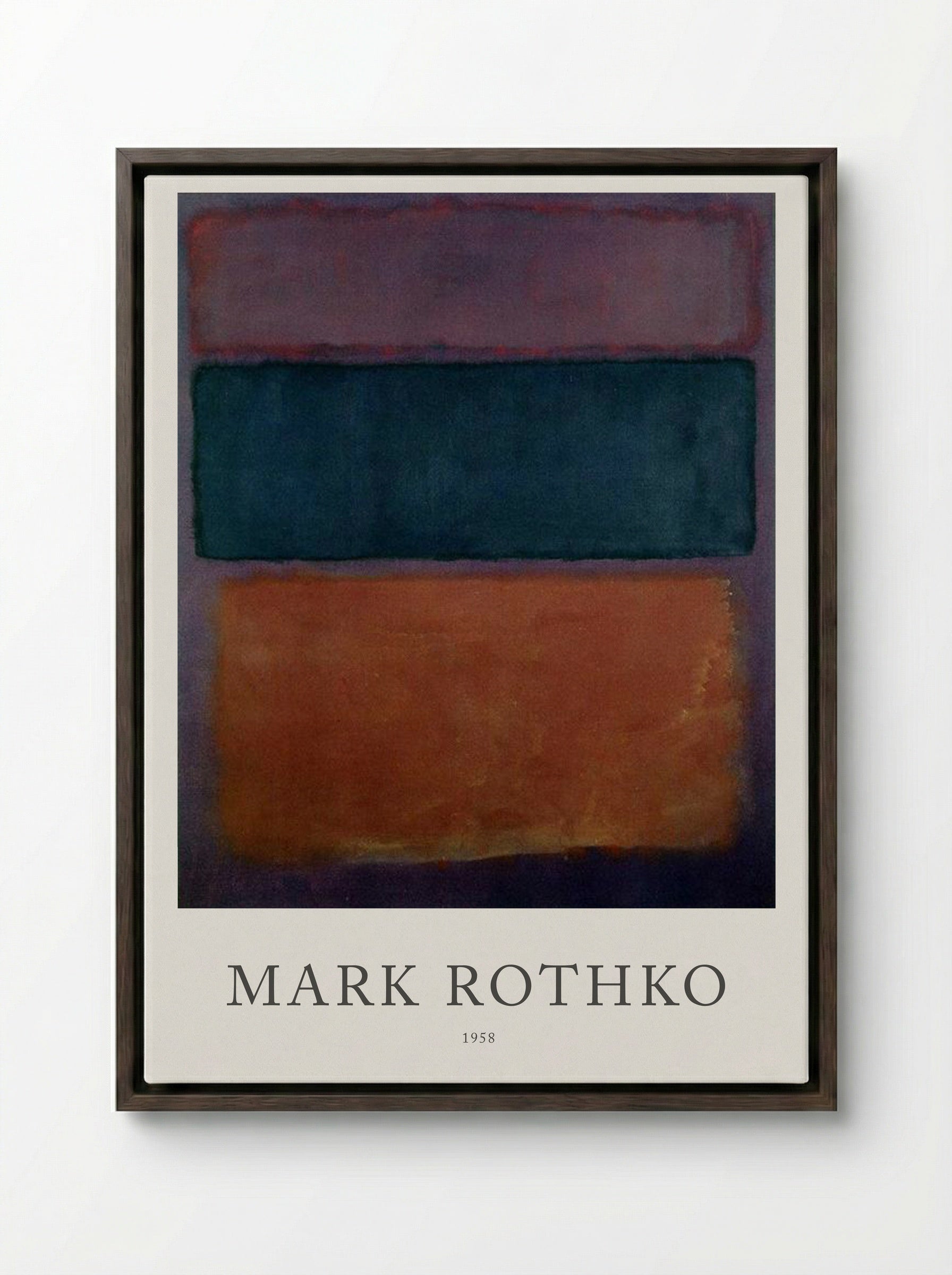 Untitled (Three Rectangles, 1958) - Mark Rothko - Framed Canvas Dark Wood