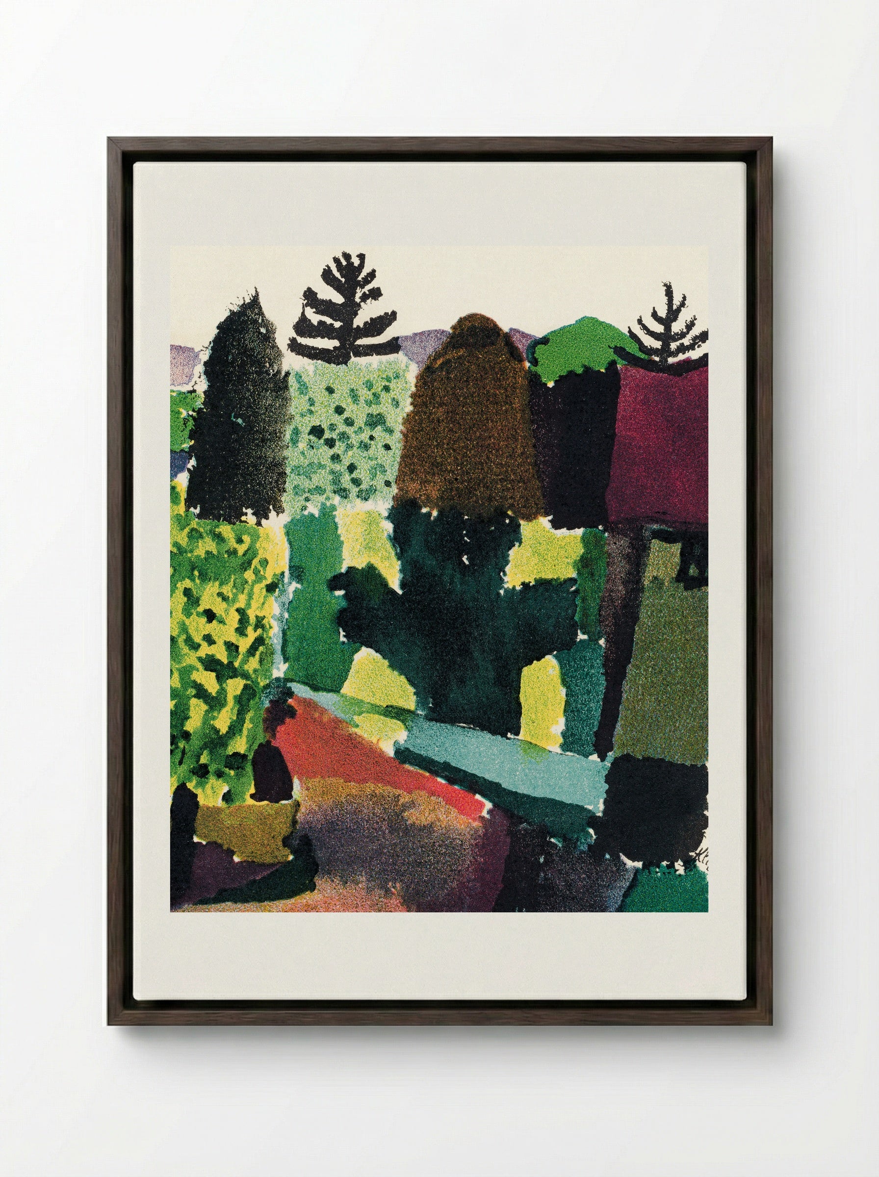 Park - Paul Klee - Framed Canvas Dark Wood