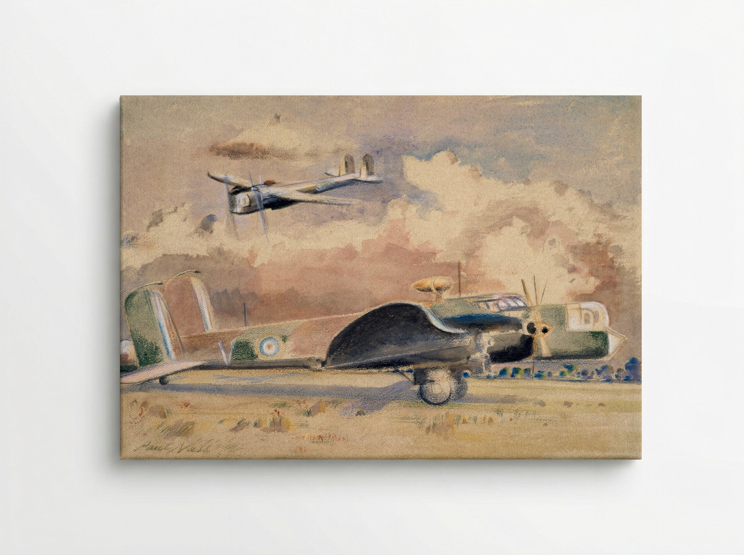Whitley Bombers Sunning - Paul Nash - Canvas