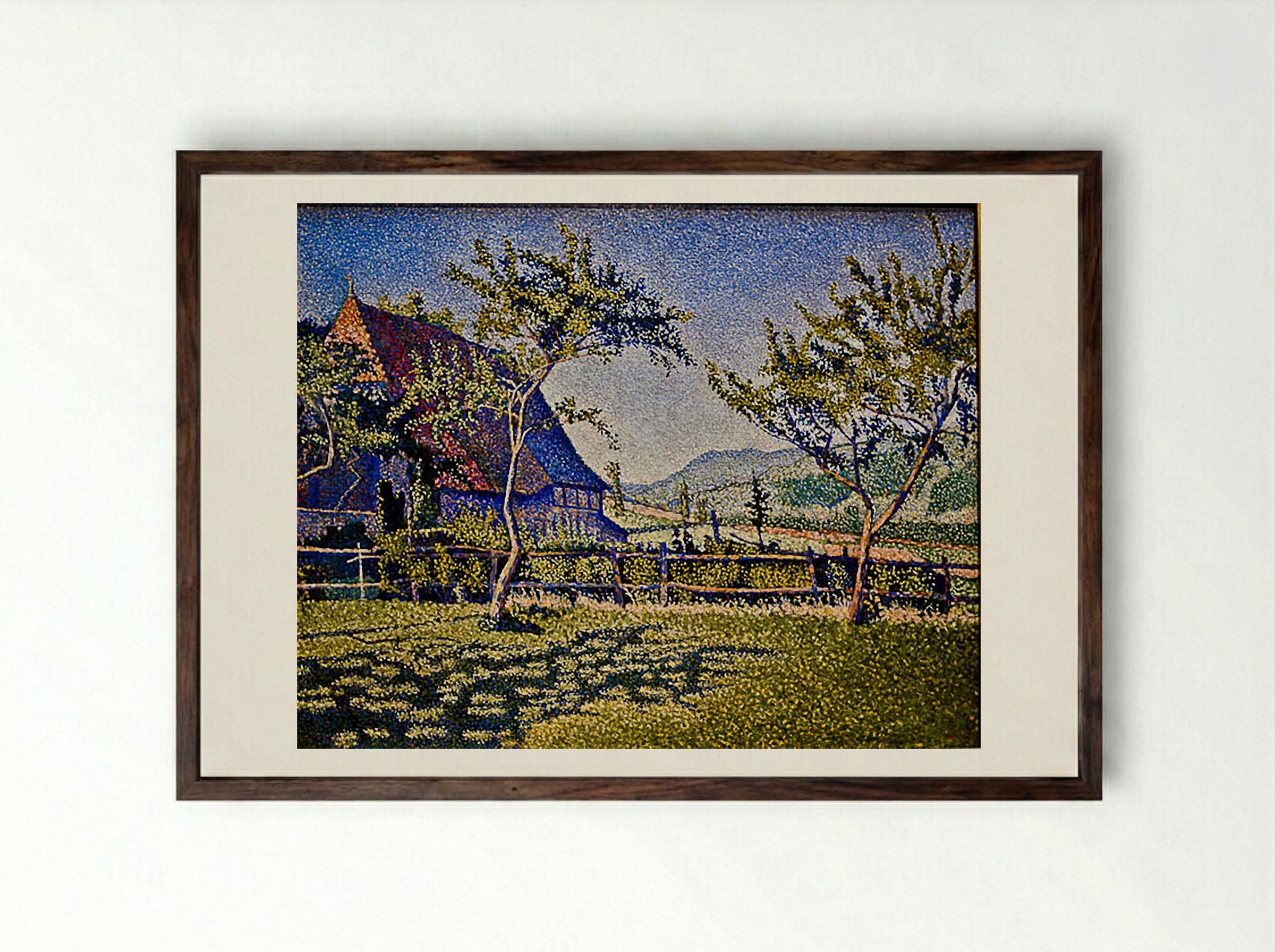 Comblat Castle, The Pre - Paul Signac - Framed Print Dark Wood