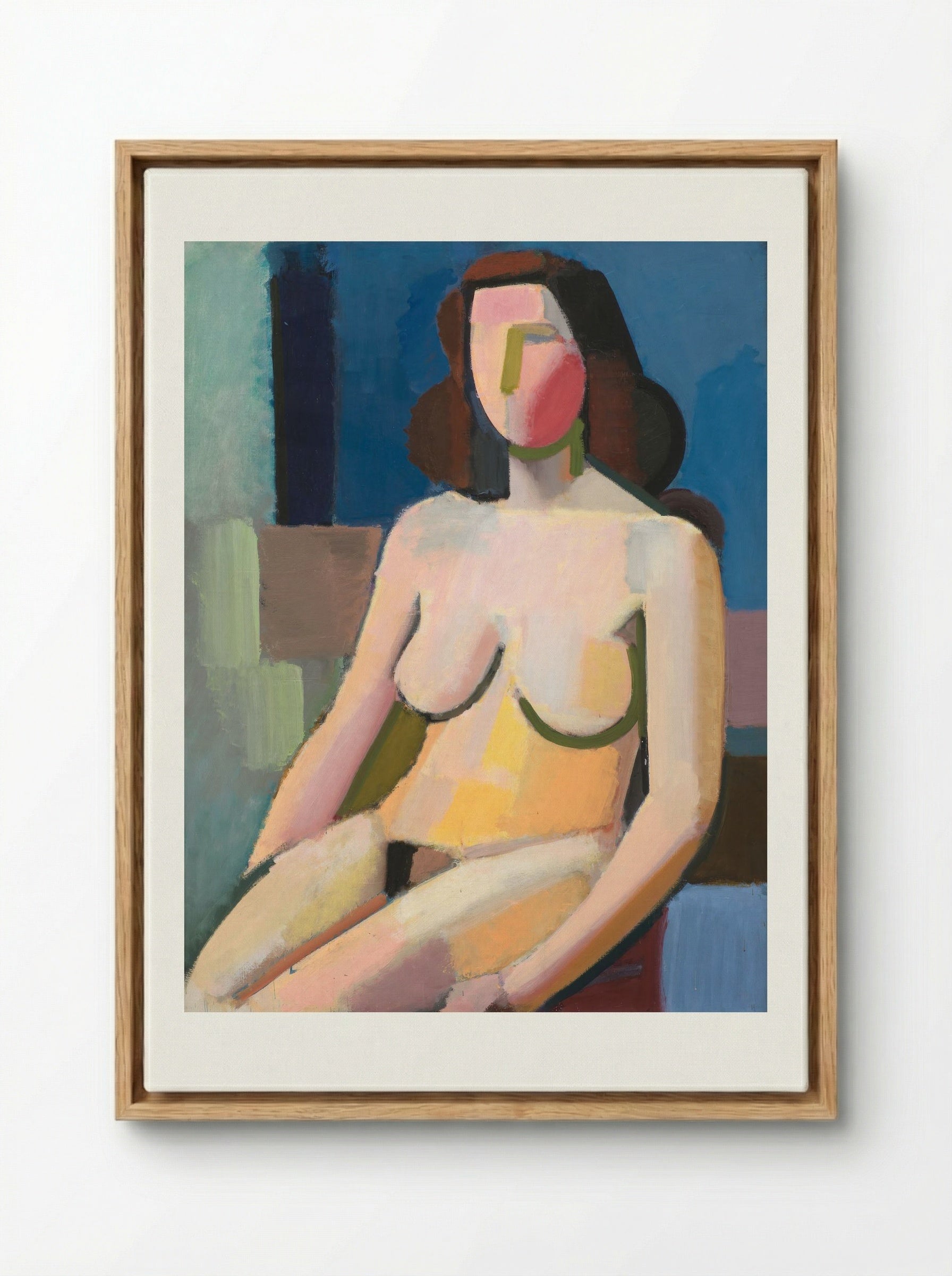 Seated Female Model - Vilhelm Lundstrøm - Framed Canvas Wood