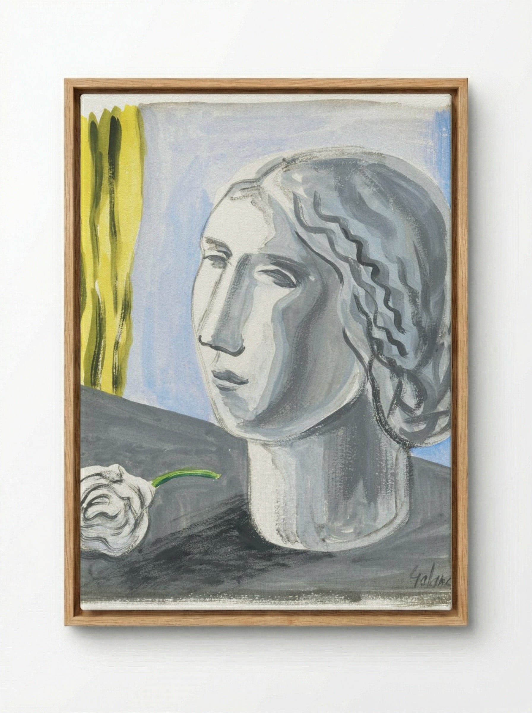 Fragment of Female Head - Mikuláš Galanda - Framed Canvas Wood