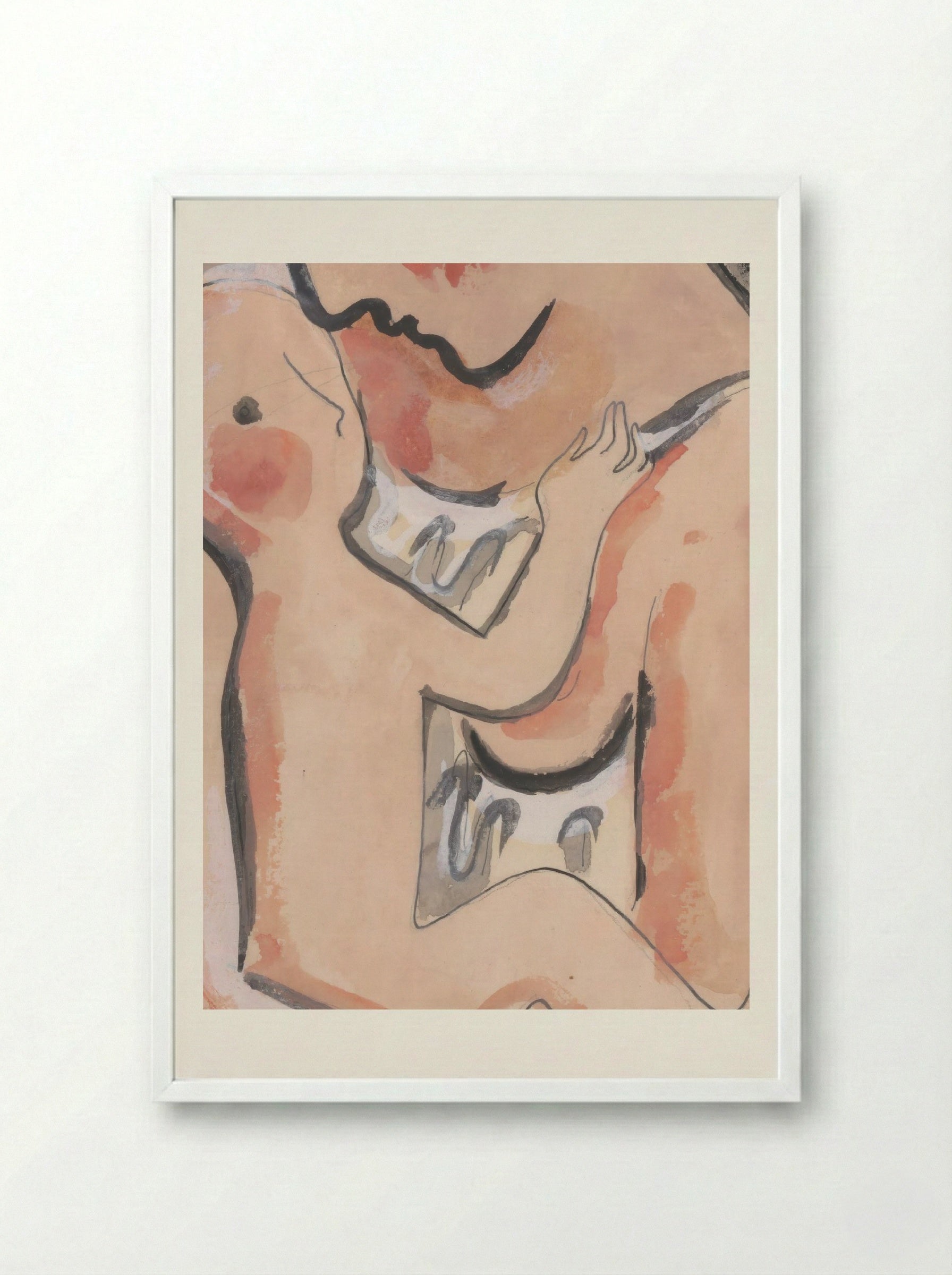 Mother with Child - Mikuláš Galanda - Framed Print White