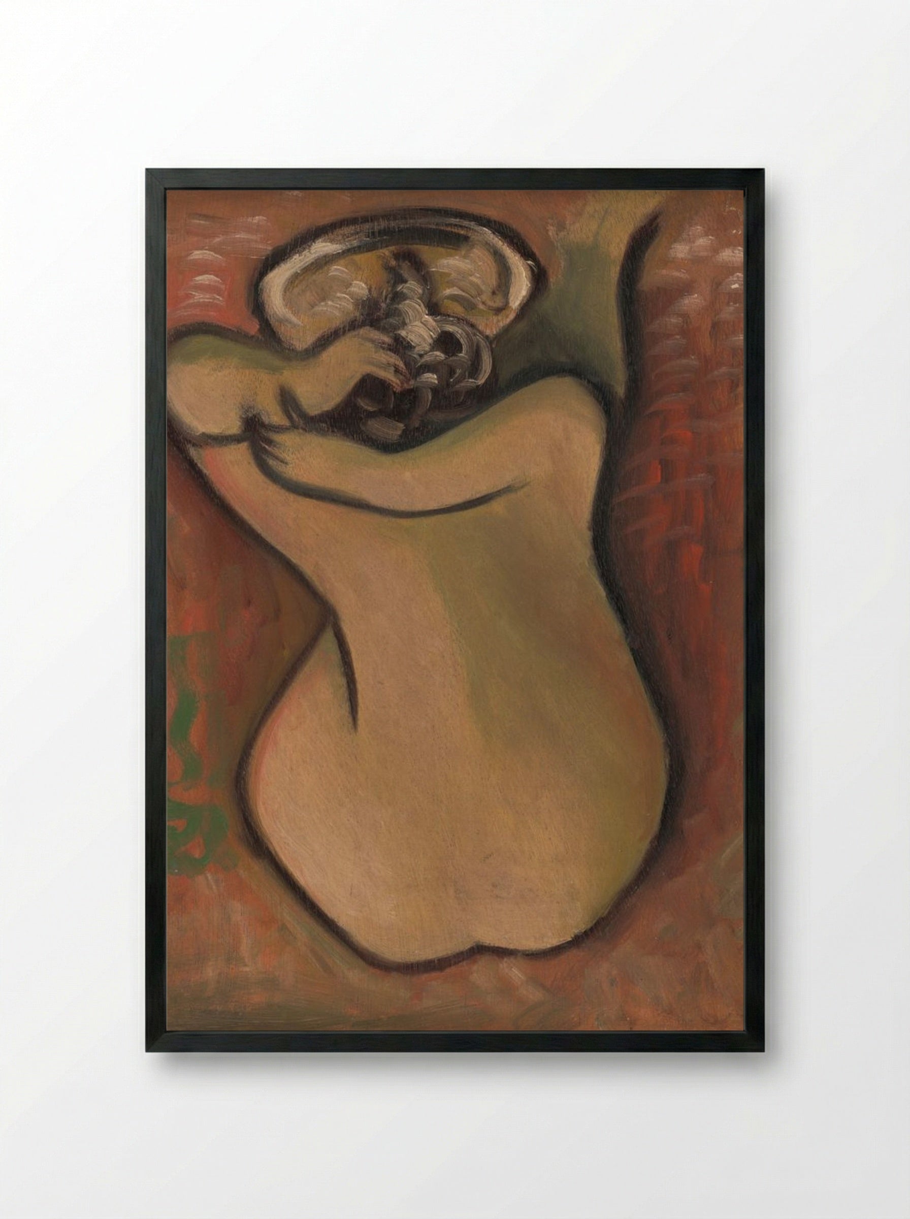 Woman Washing Herself - Mikuláš Galanda - Framed Print Black