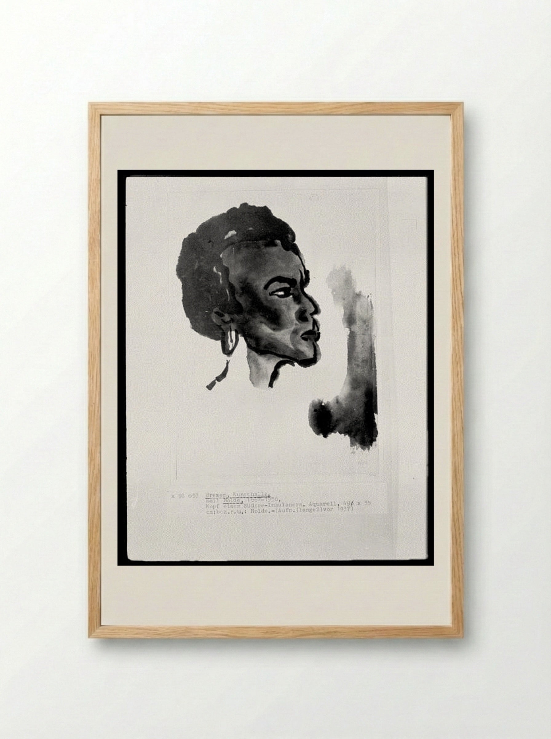 Portrait of South Sea Islander - Emil Nolde - Framed Print Wood