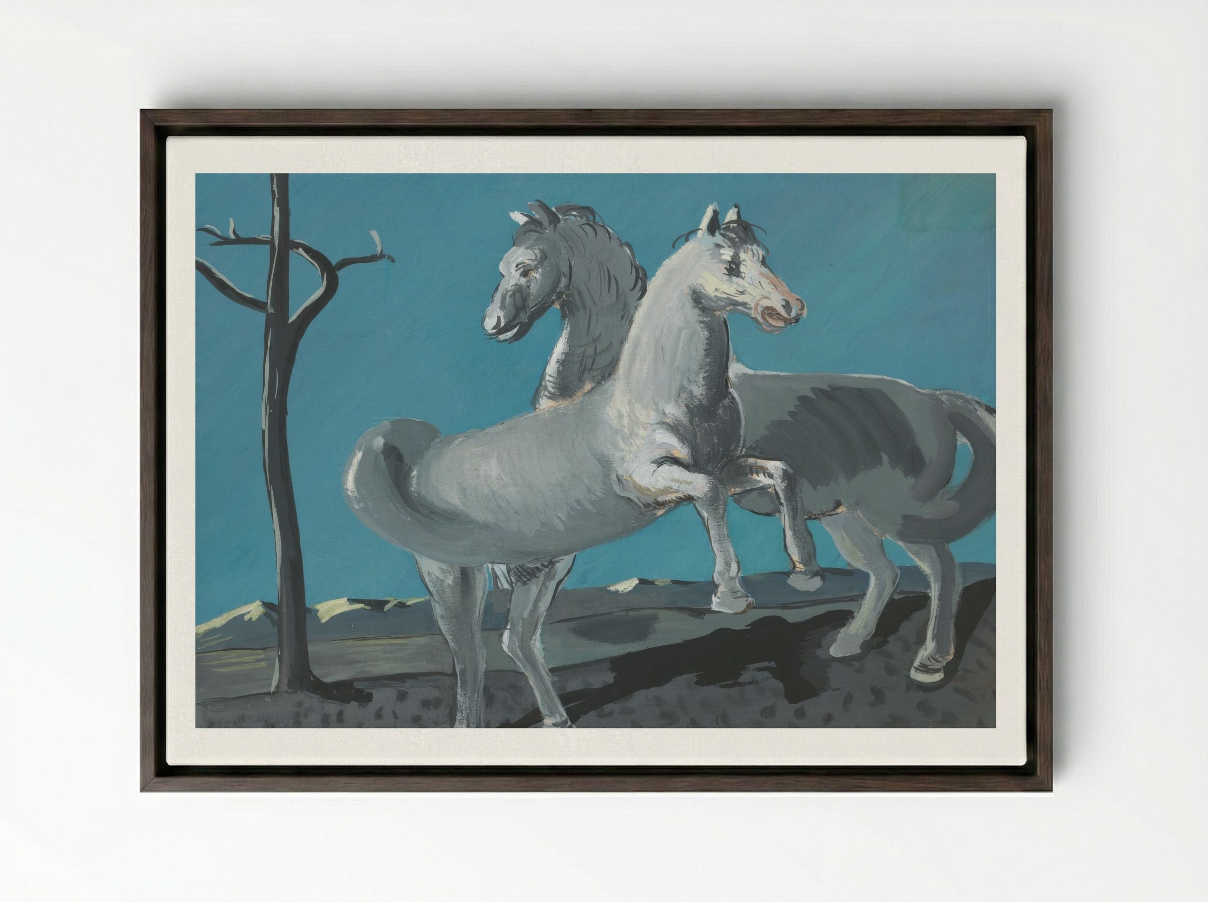 Study of Horses - Cyprián Majerník - Framed Canvas Dark Wood