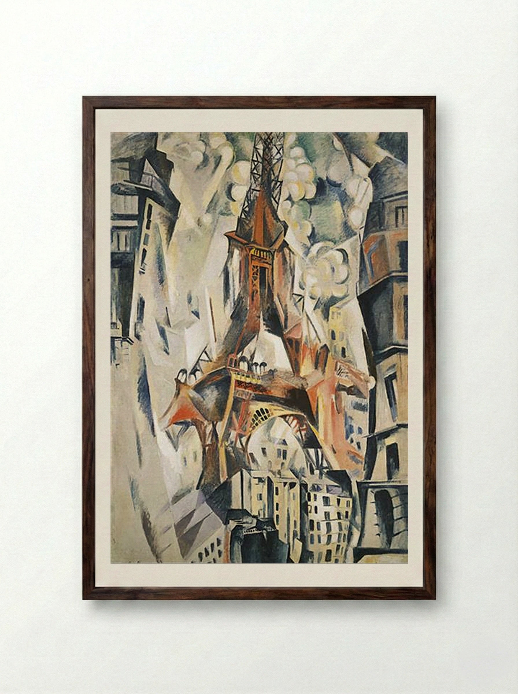 Eiffel Tower - Robert Delaunay - Framed Print Dark Wood