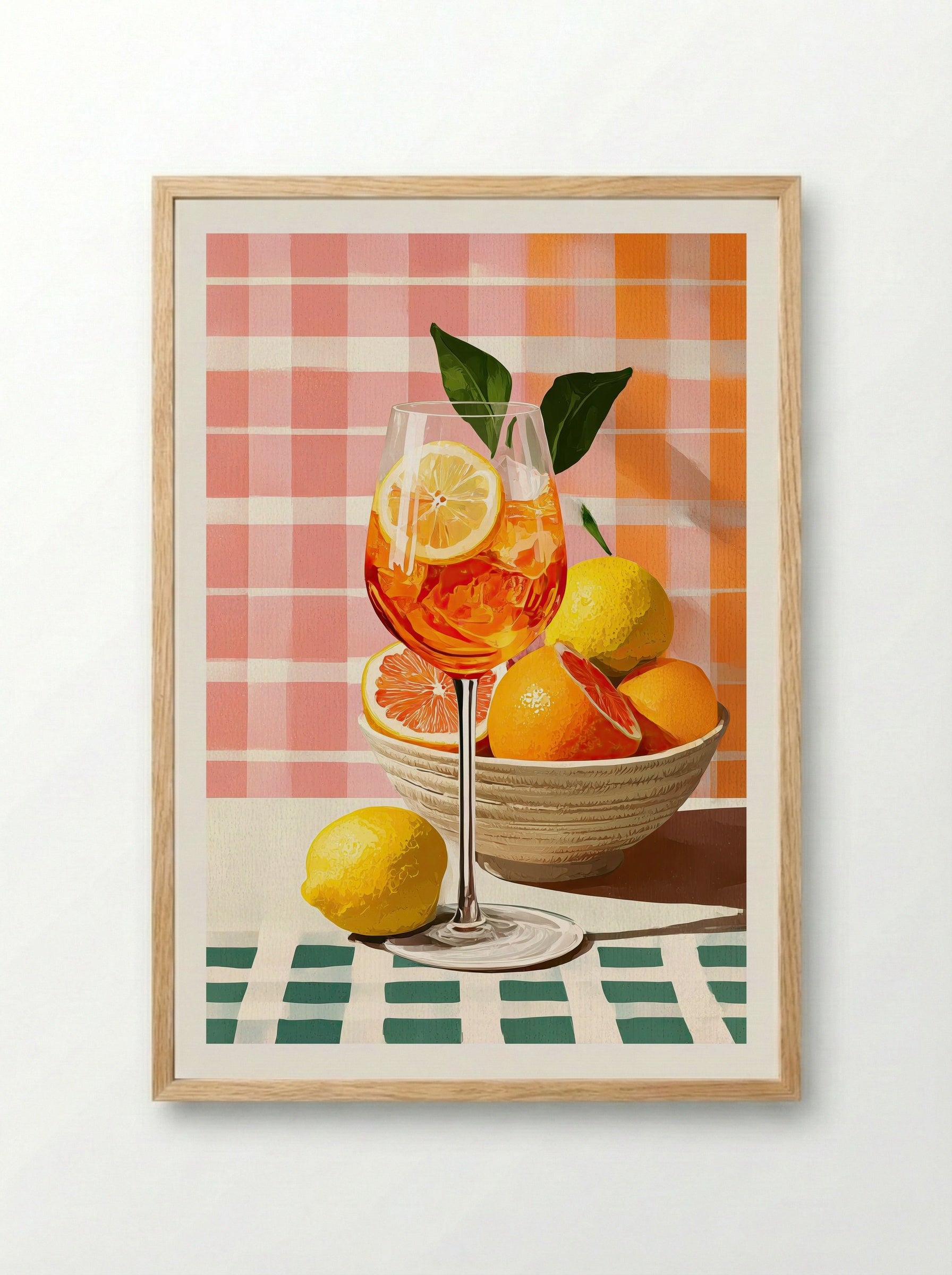Citrus Spritz Summer Aperitif Art Print - Framed Print Wood