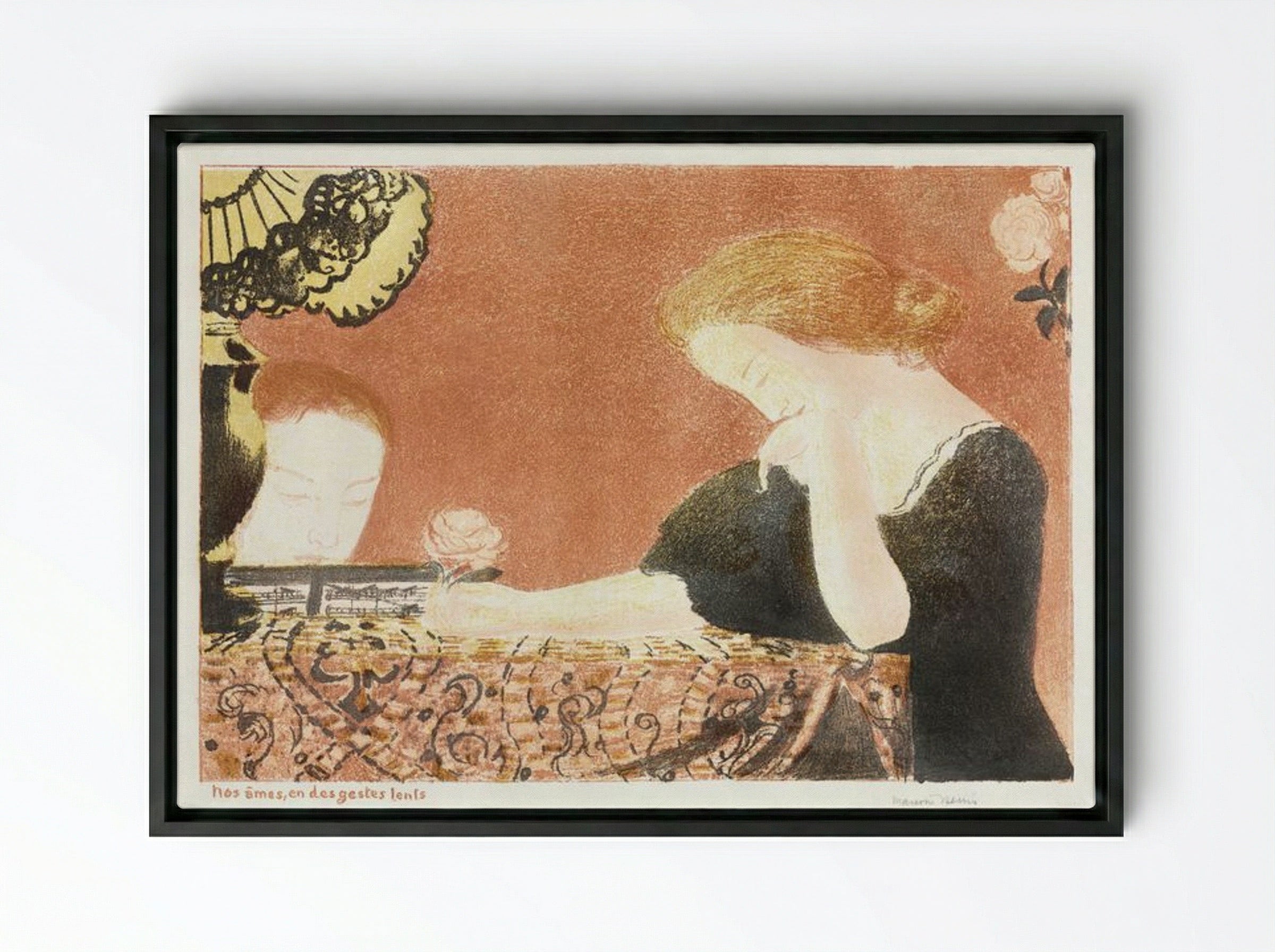 Our Souls in Languorous Gestures - Maurice Denis - Framed Canvas Black
