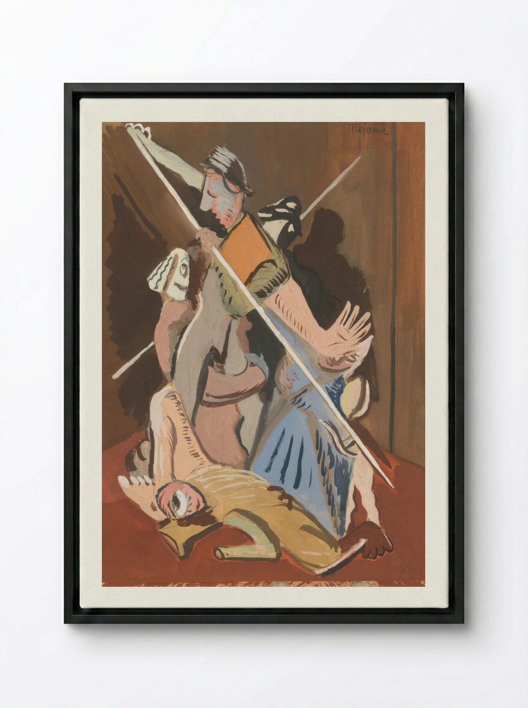 St Sebastian - Cyprián Majerník - Framed Canvas Black