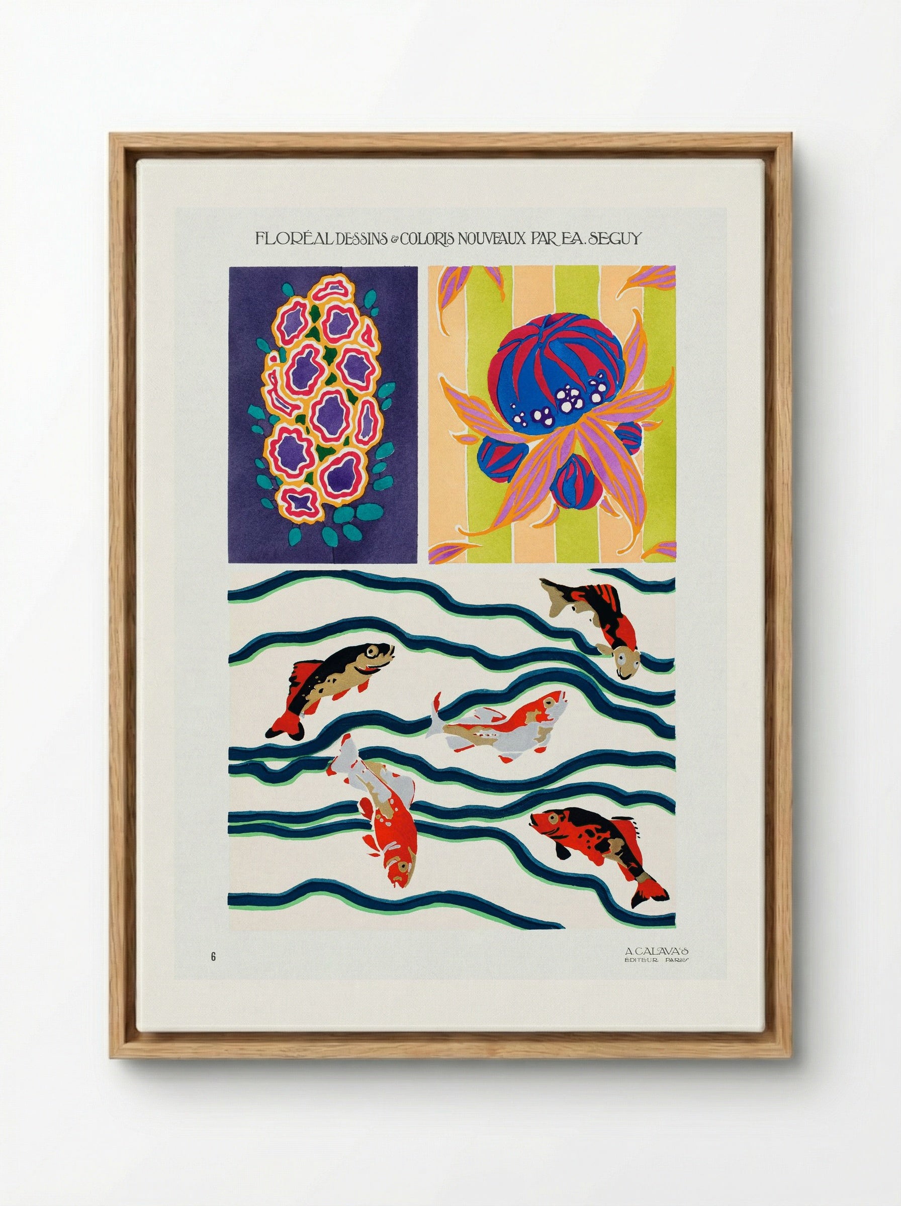 Floréal Dessins et Coloris Nouveaux - Émile-Allain Séguy - Framed Canvas Wood