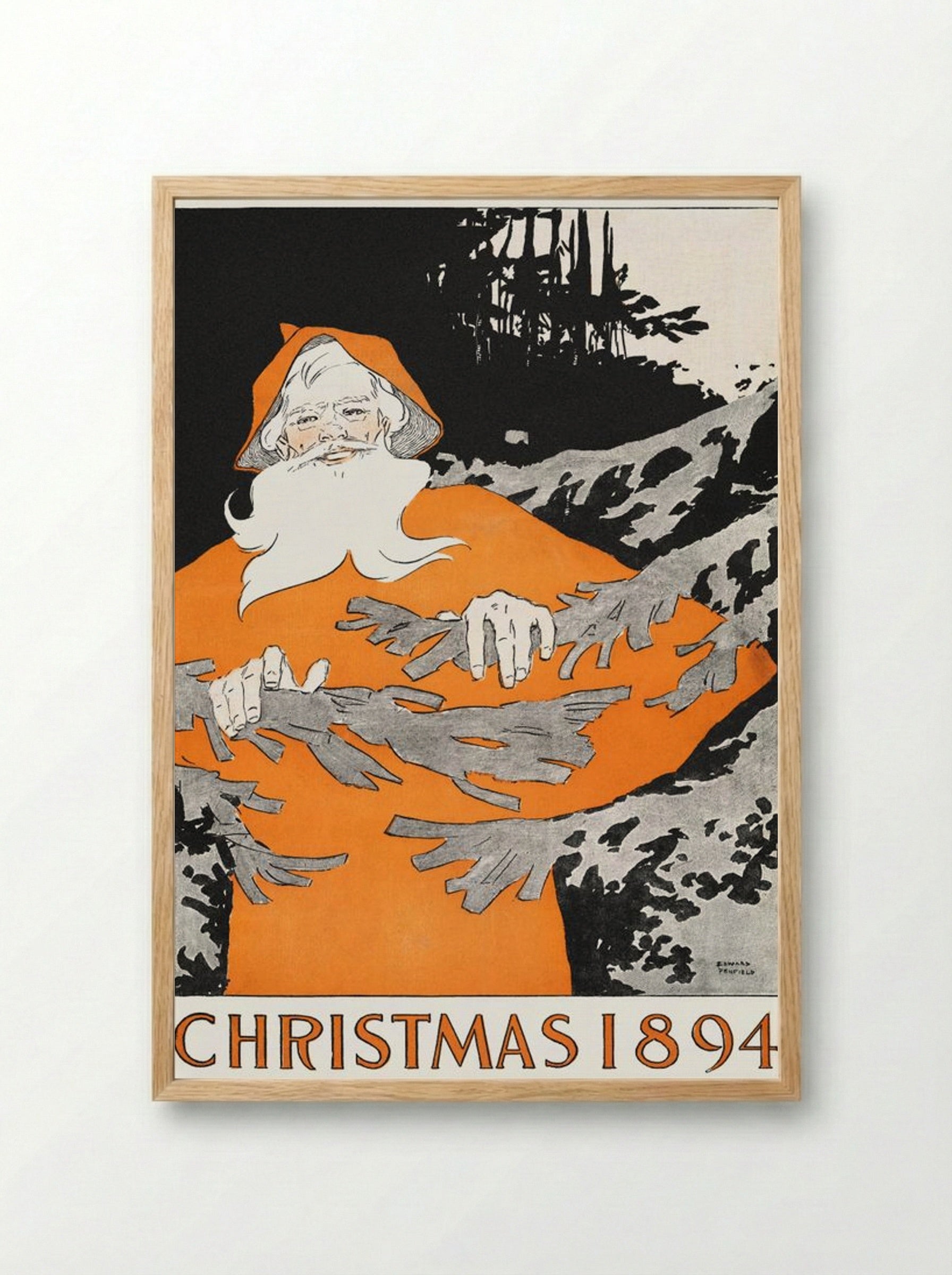 Christmas 1894 - Edward Penfield - Framed Print Wood