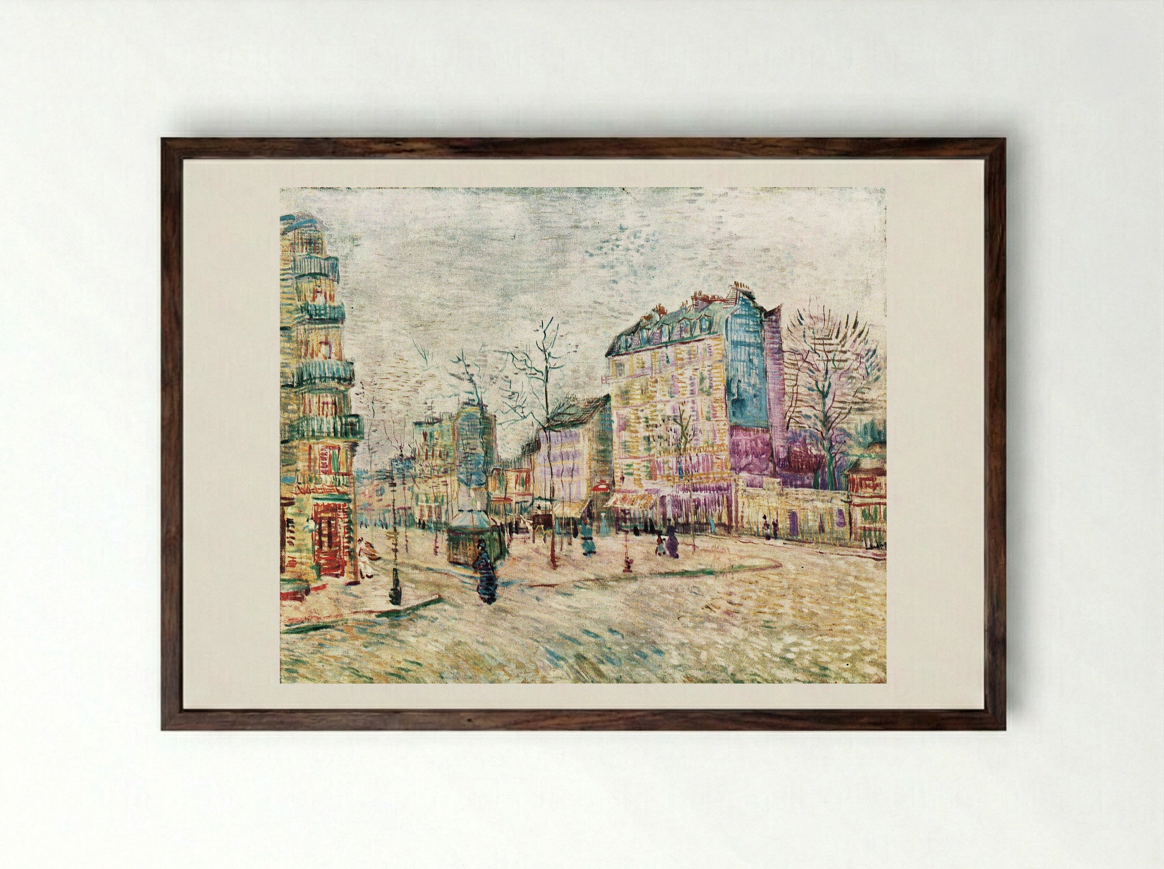 Boulevard de Clichy - Vincent van Gogh - Framed Print Dark Wood