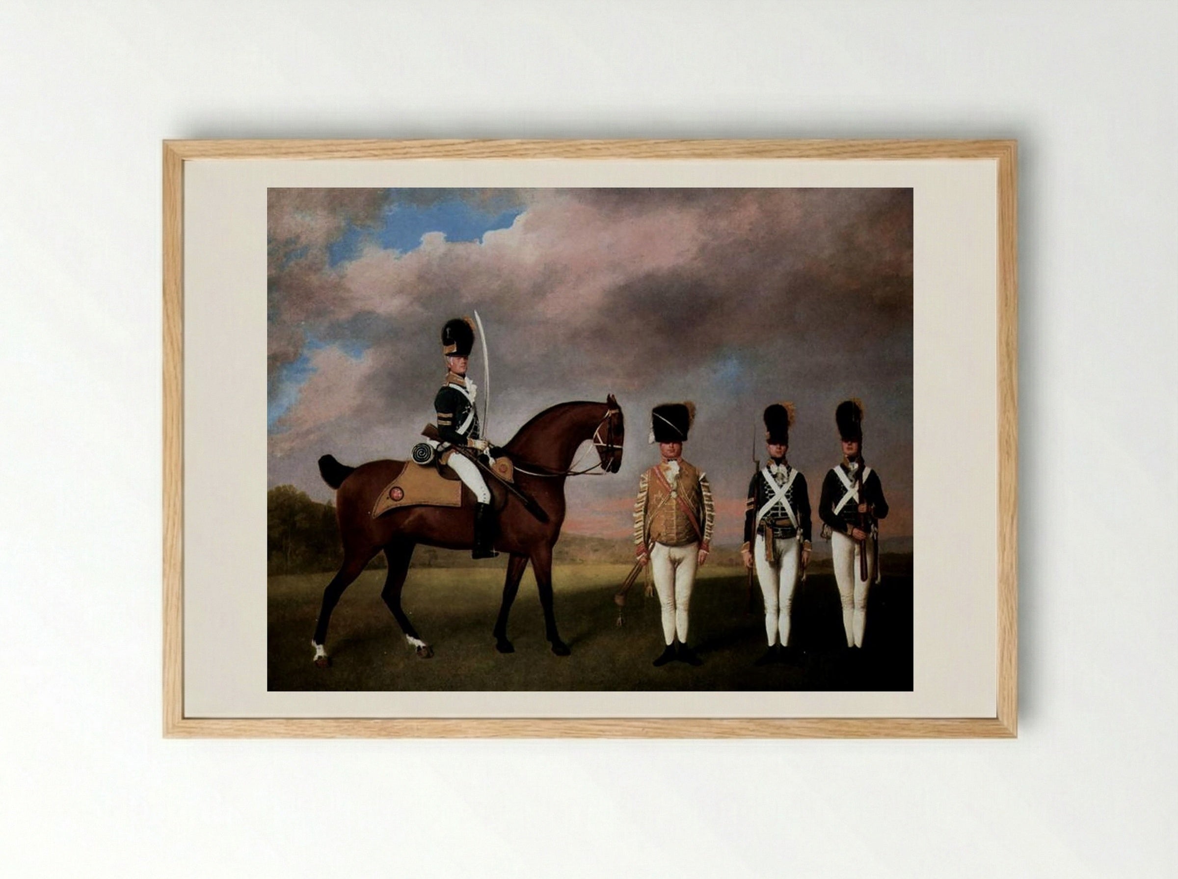 Soldiers of the 10th Dragoon Regiment - George Stubbs - Framed Print Wood