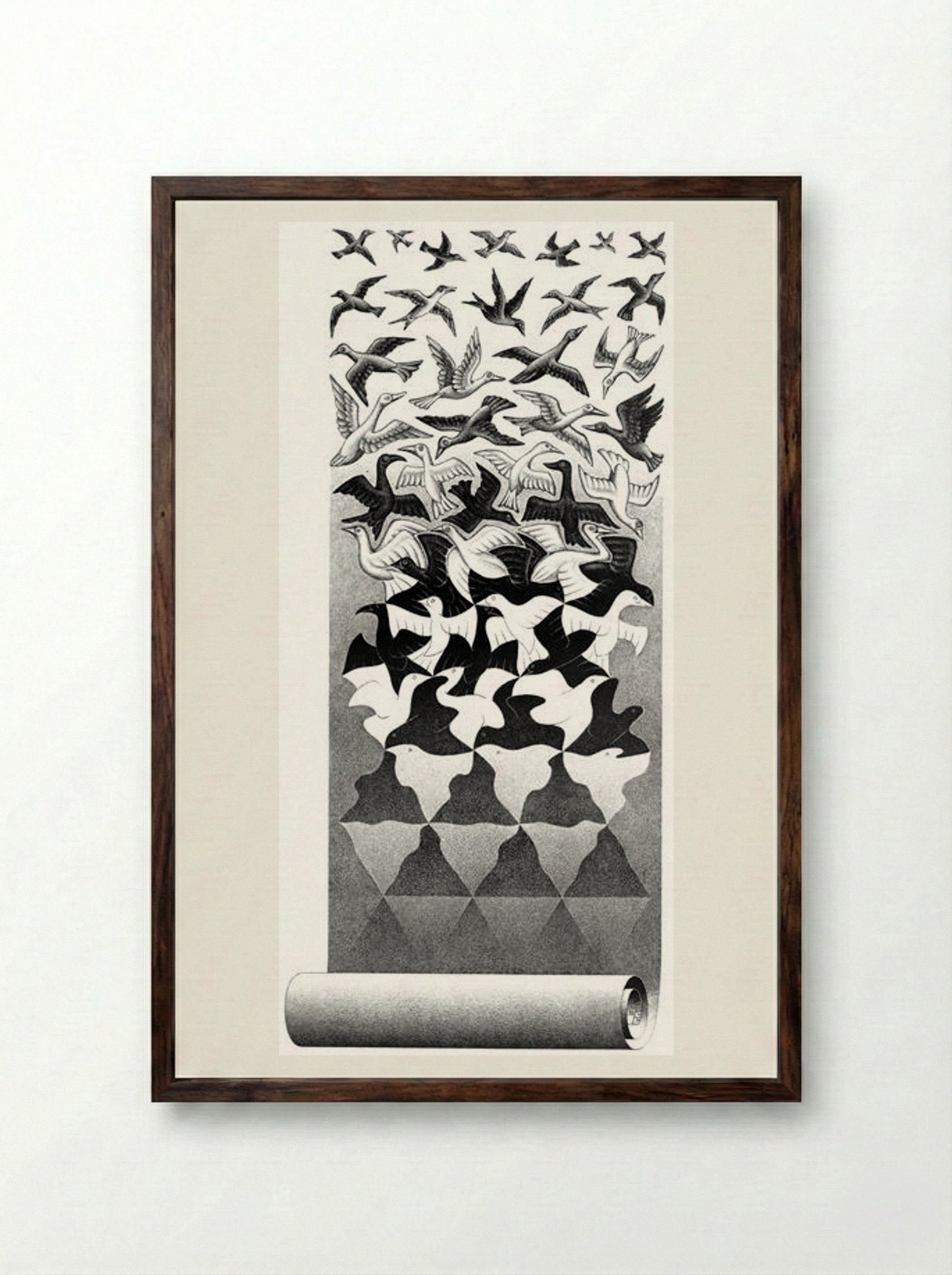 Liberation - M.C. Escher - Framed Print Dark Wood