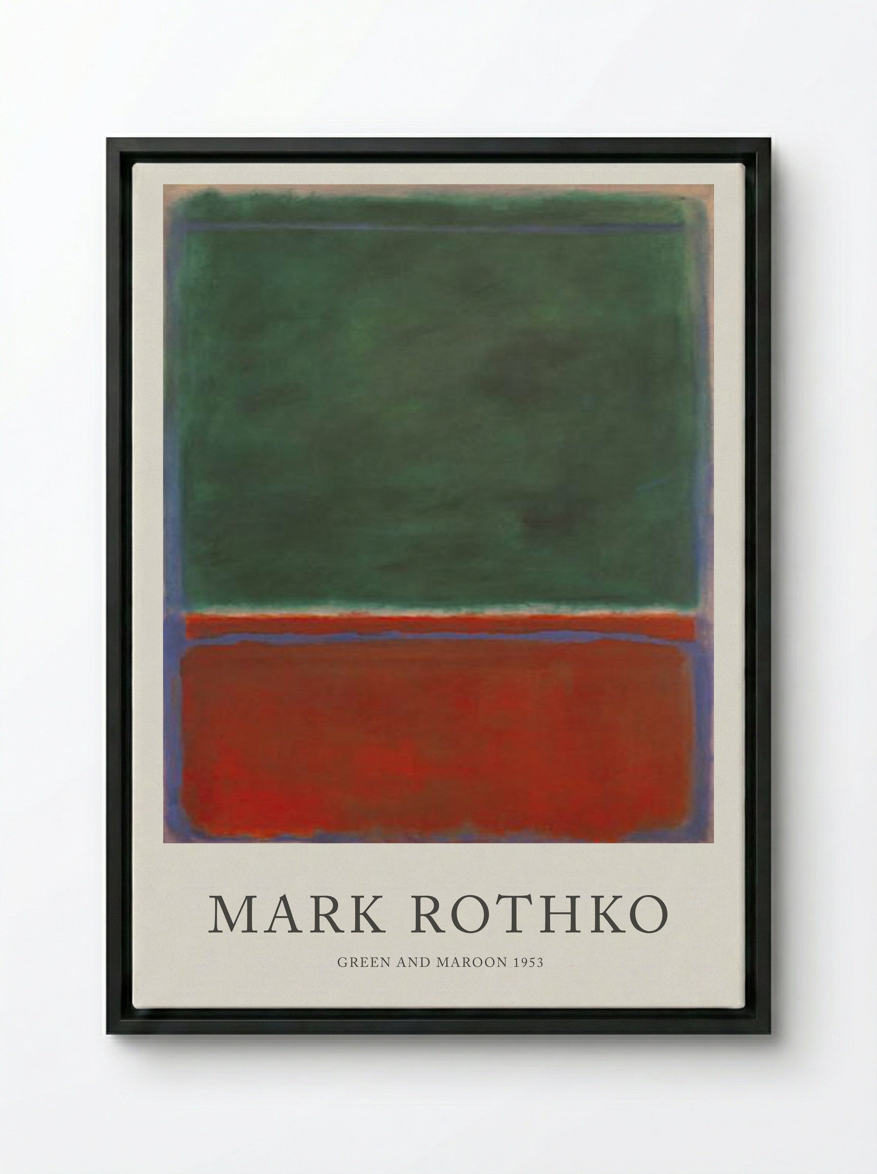 Green and Maroon - Mark Rothko - Framed Canvas Black