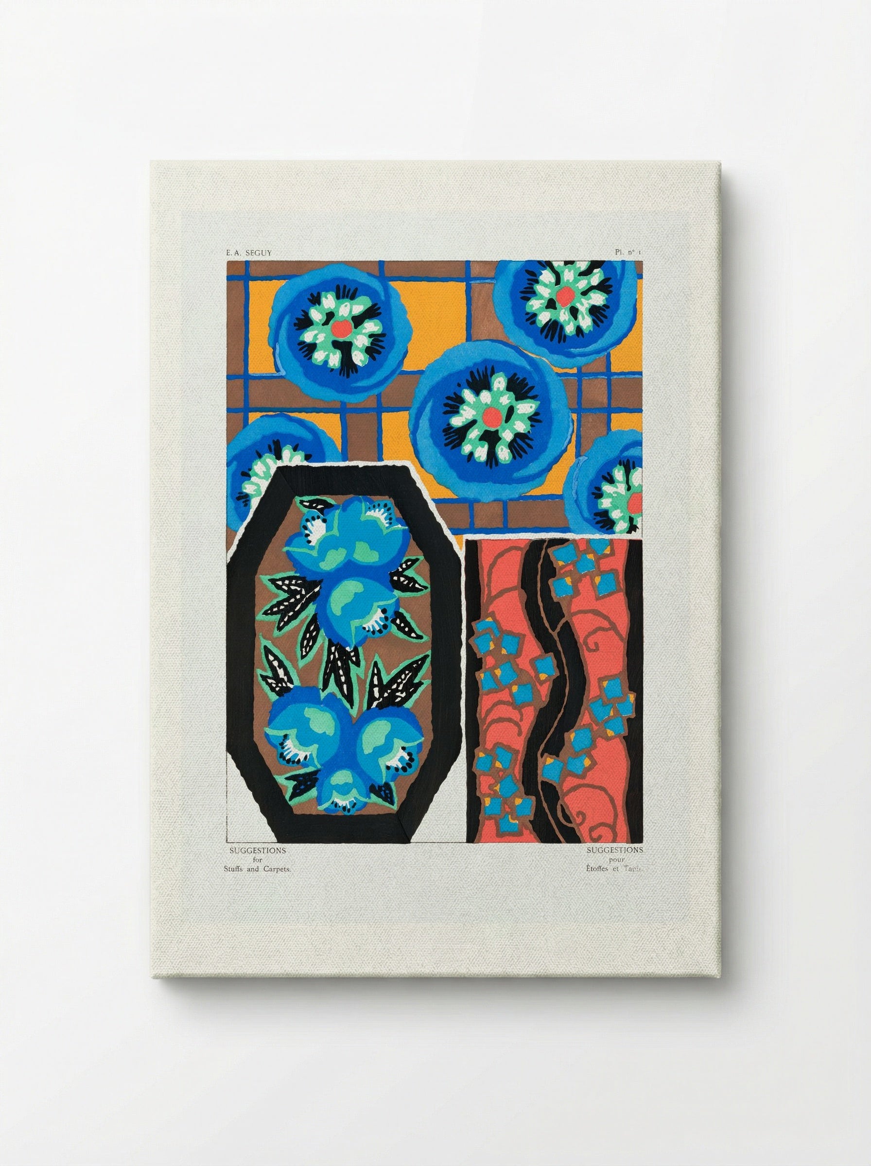 Suggestions for Stuffs and Carpets, Plate 1 - Émile-Allain Séguy - Canvas