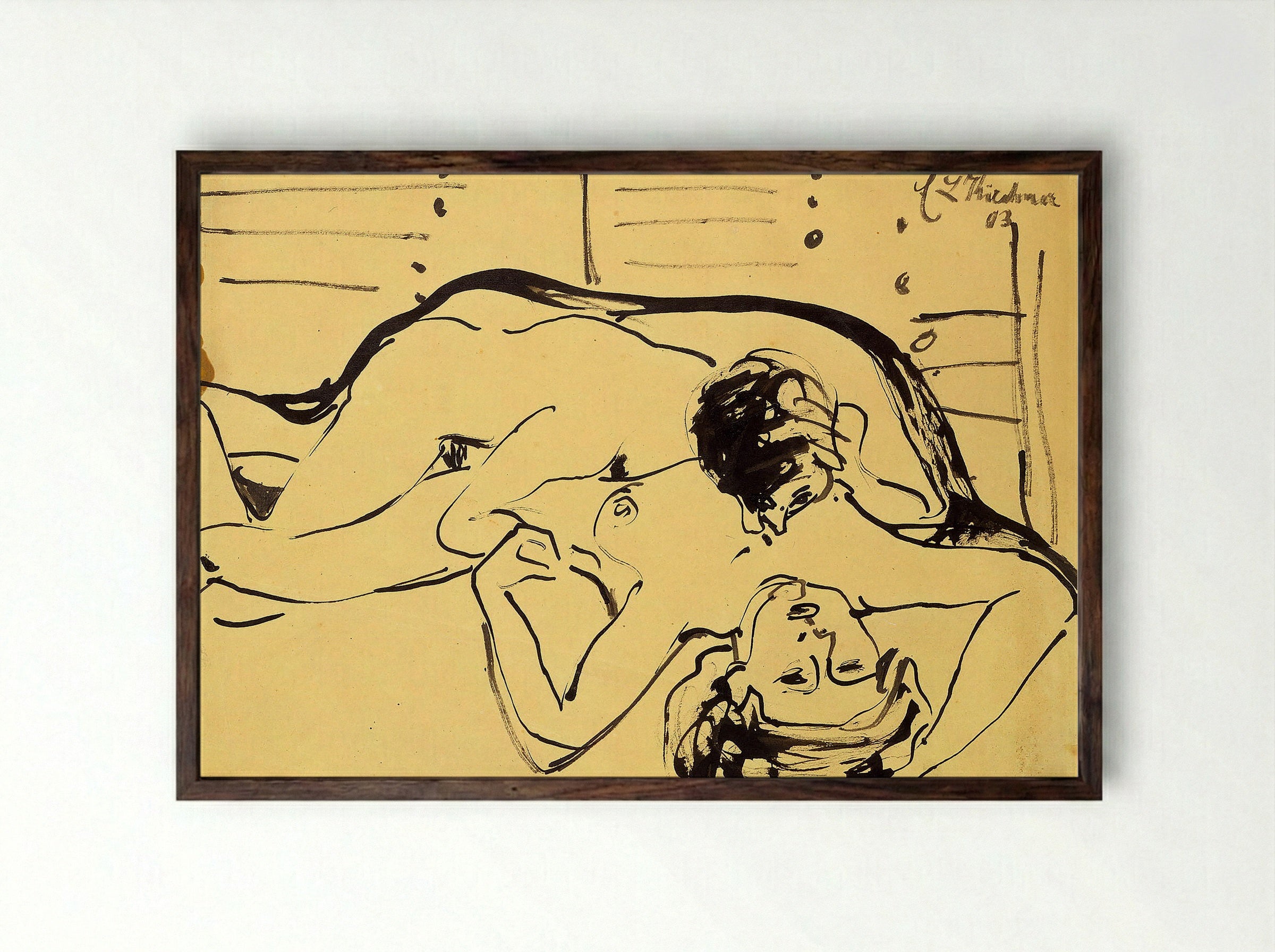 Lovers - Ernst Ludwig Kirchner - Framed Print Dark Wood