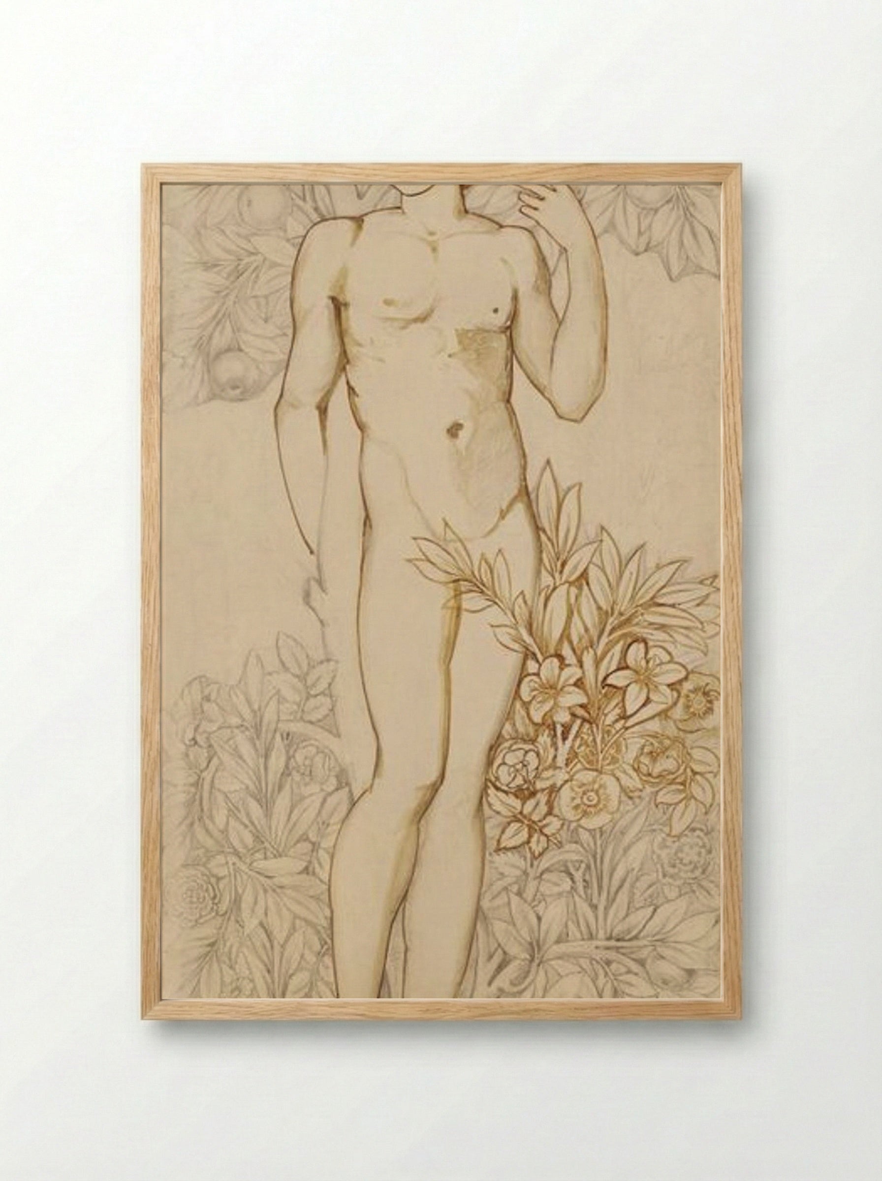 The Angels of the Hierarchy: Male Nude Imago Dei - Edward Burne-Jones - Framed Print Wood