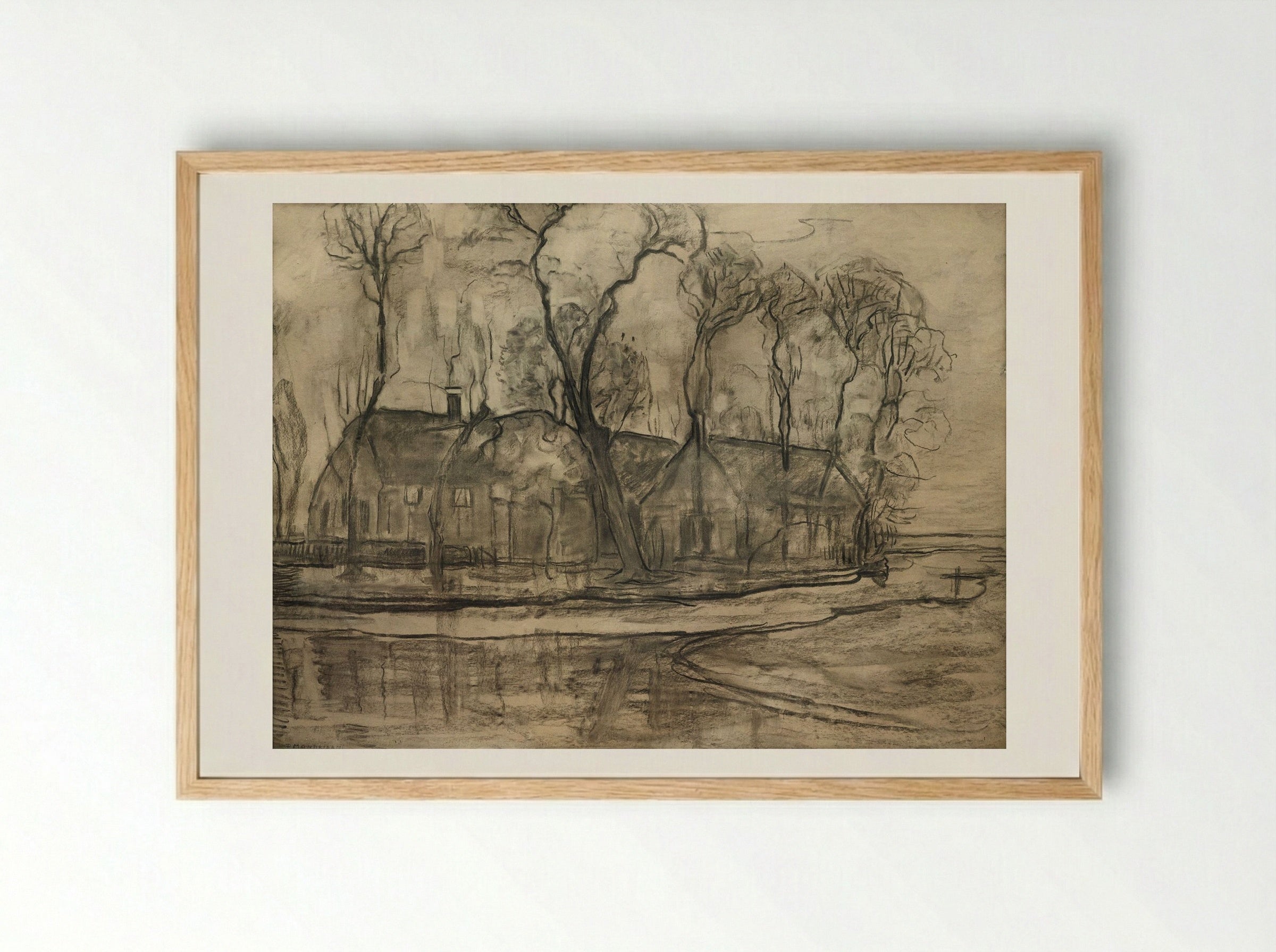 Farm Near Duivendrecht, The Sea - Piet Mondrian - Framed Print Wood