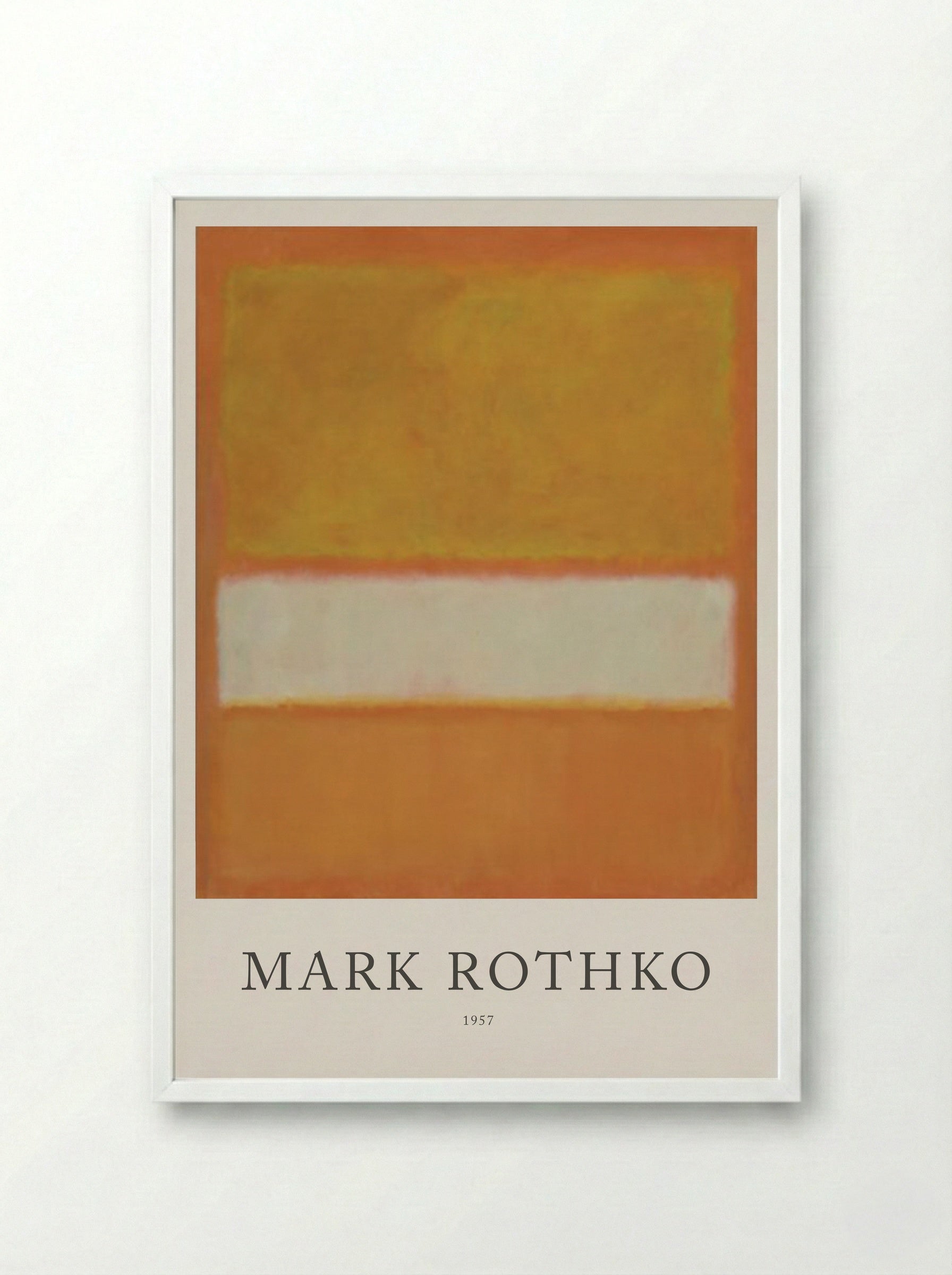 Untitled (Orange, White, and Orange) - Mark Rothko - Framed Print White