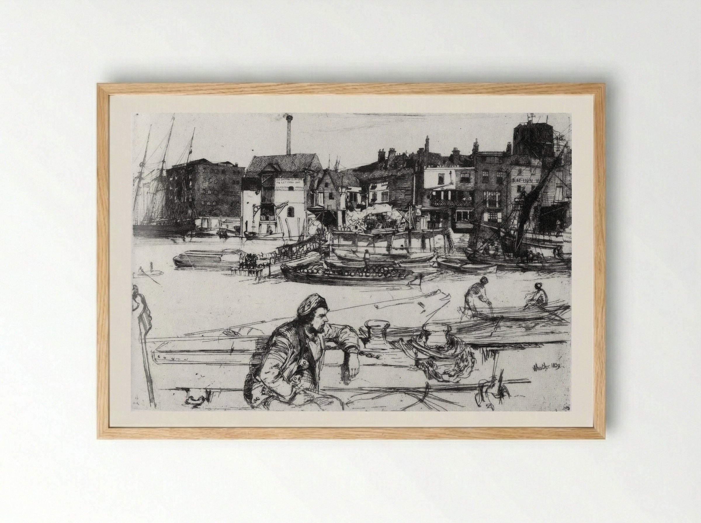 Black Lion Wharf - James McNeill Whistler - Framed Print Wood