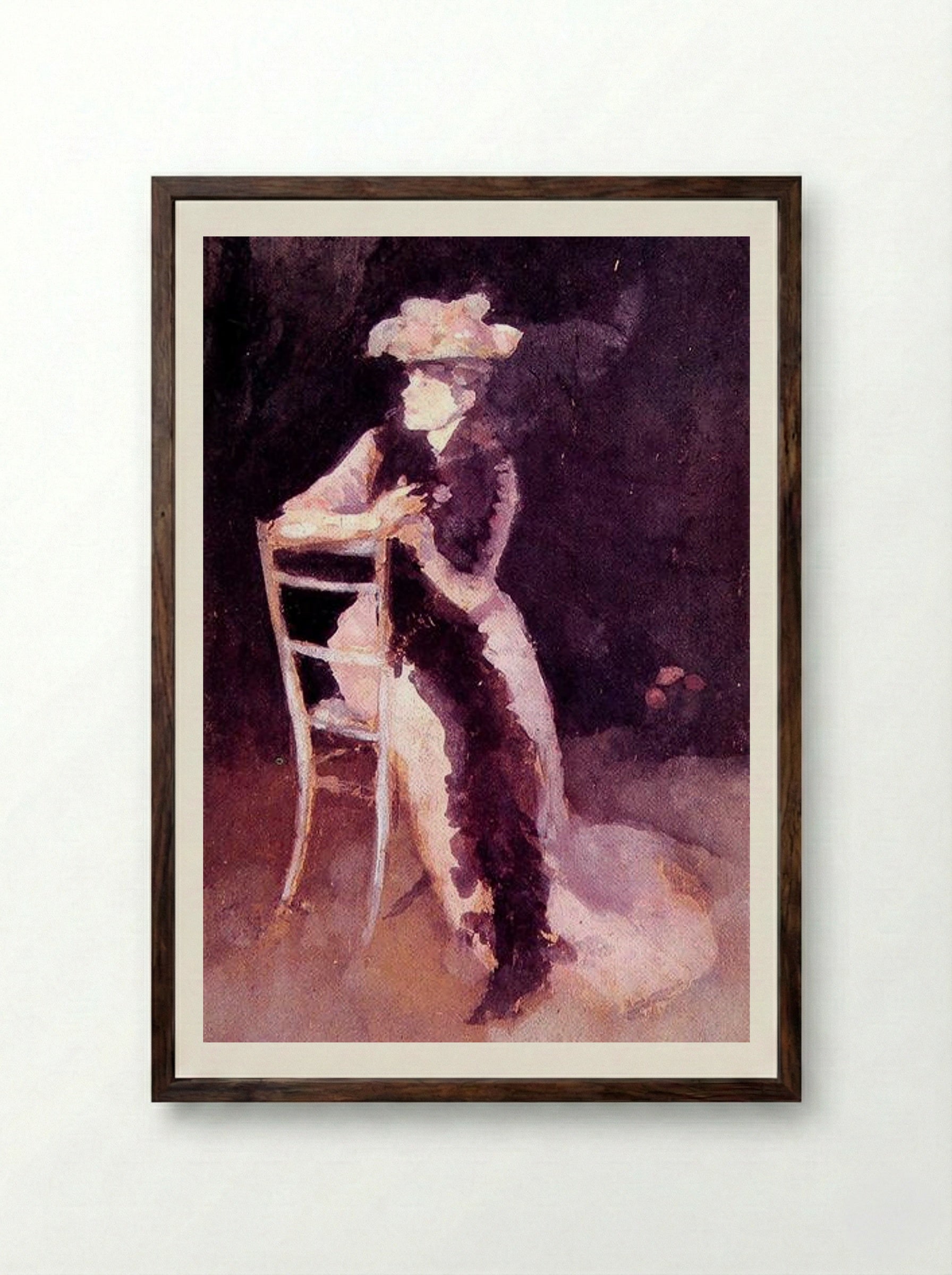 Rose and Silver: Portrait of Mrs Whibley - James McNeill Whistler - Framed Print Dark Wood