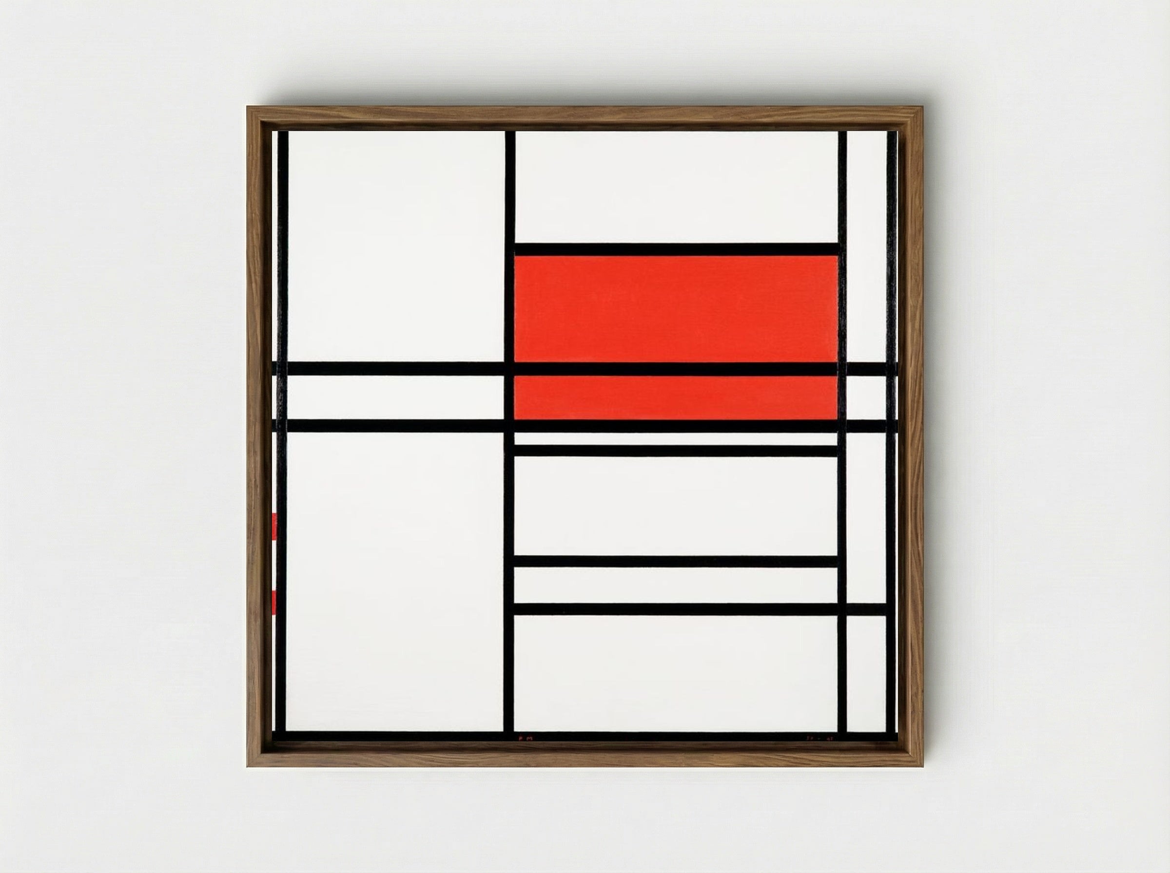 Composition No. 4 with Red and Blue - Piet Mondrian - Framed Canvas Wood