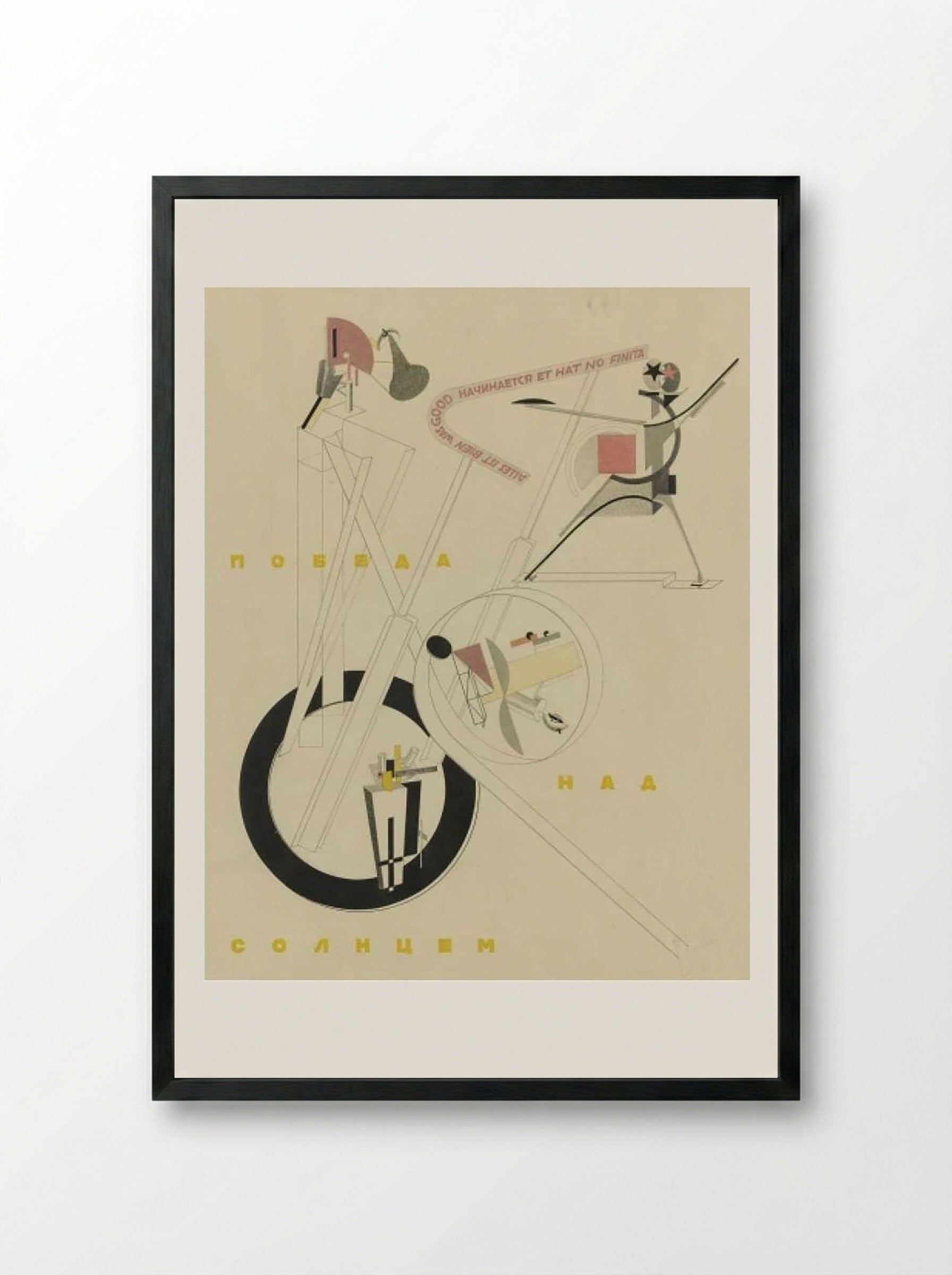 Victory over the Sun: All is well that begins well and has no end - El Lissitzky - Framed Print Black