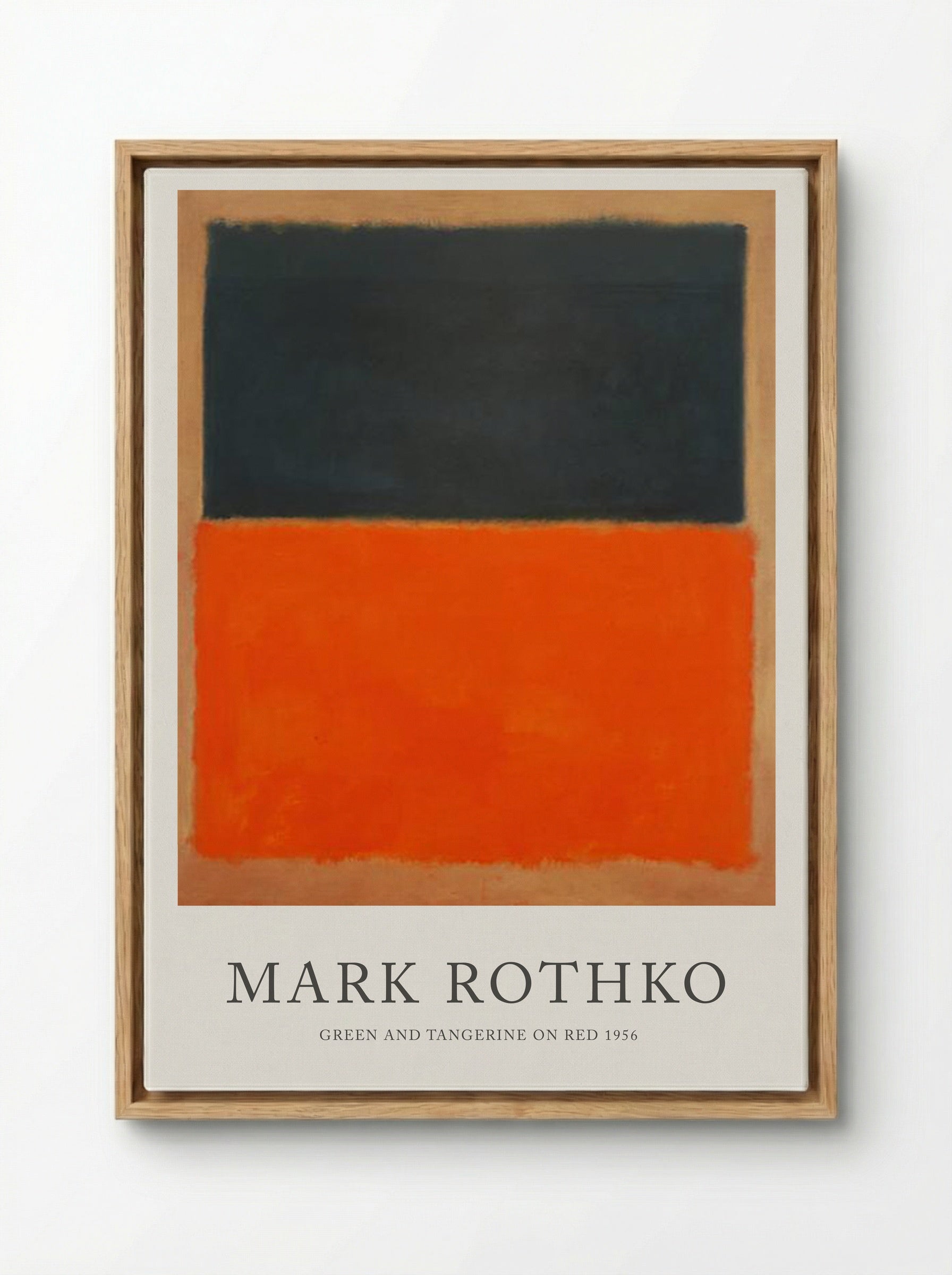Green and Tangerine on Red - Mark Rothko - Framed Canvas Wood