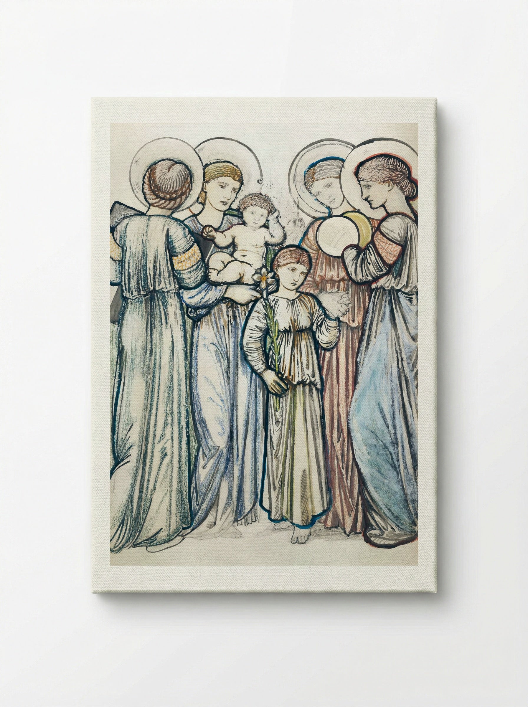 Angels and Children - Edward Burne-Jones - Canvas