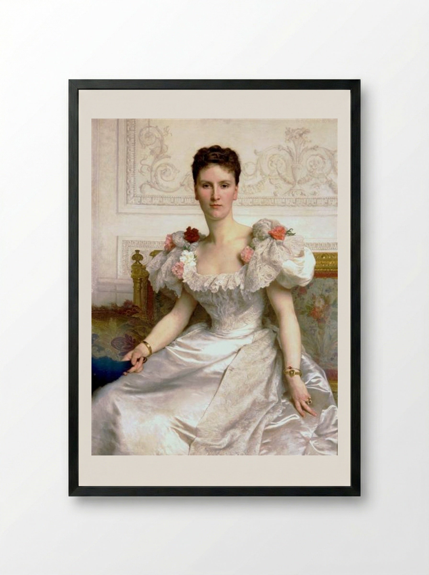 Madame la Comtesse de Cambacérès - William-Adolphe Bouguereau - Framed Print Black