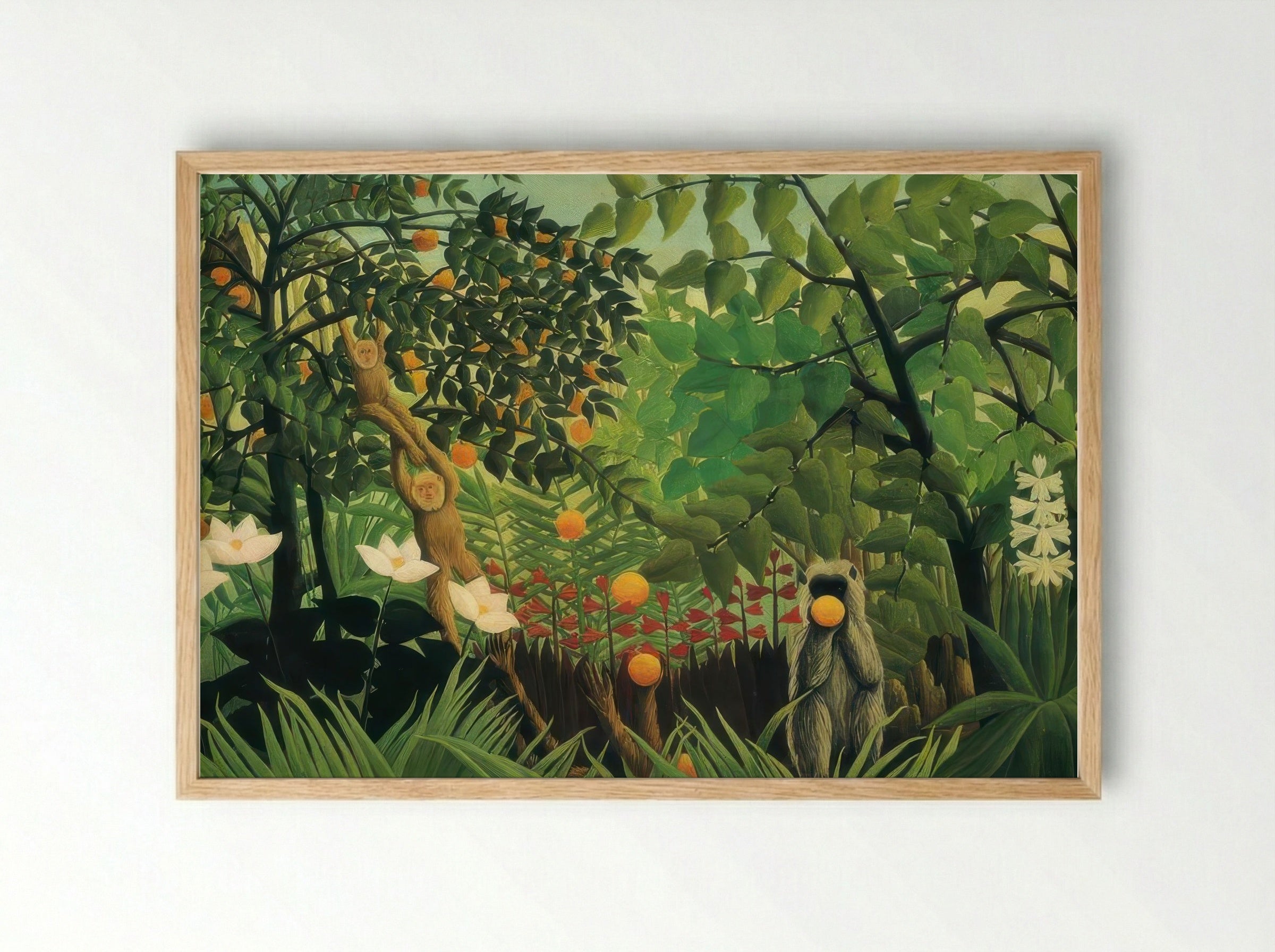 Exotic Landscape by Henri Rousseau – Naïve Art Tropical Fantasy Print - Framed Print Wood